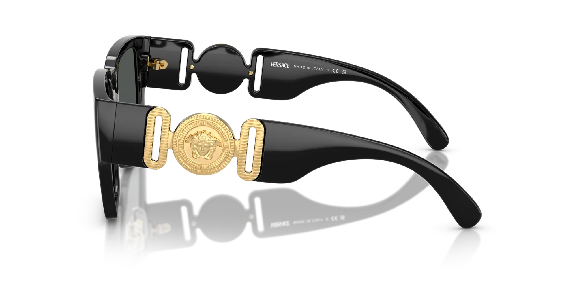 Versace VE4483D GB1/87 Occhiali da sole Iniettato Nero Grigio Squadrata Normale - immagine 4