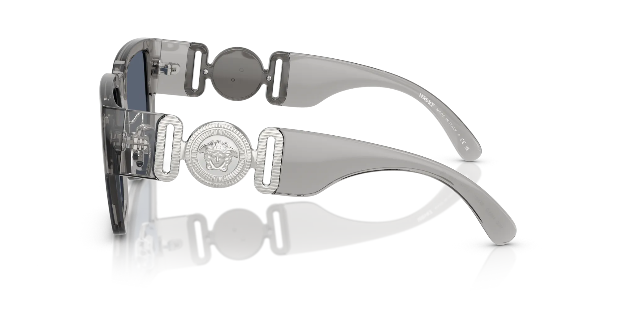 Versace VE4483D 593/87 Occhiali da sole Iniettato Grigio Grigio Squadrata Normale - immagine 4