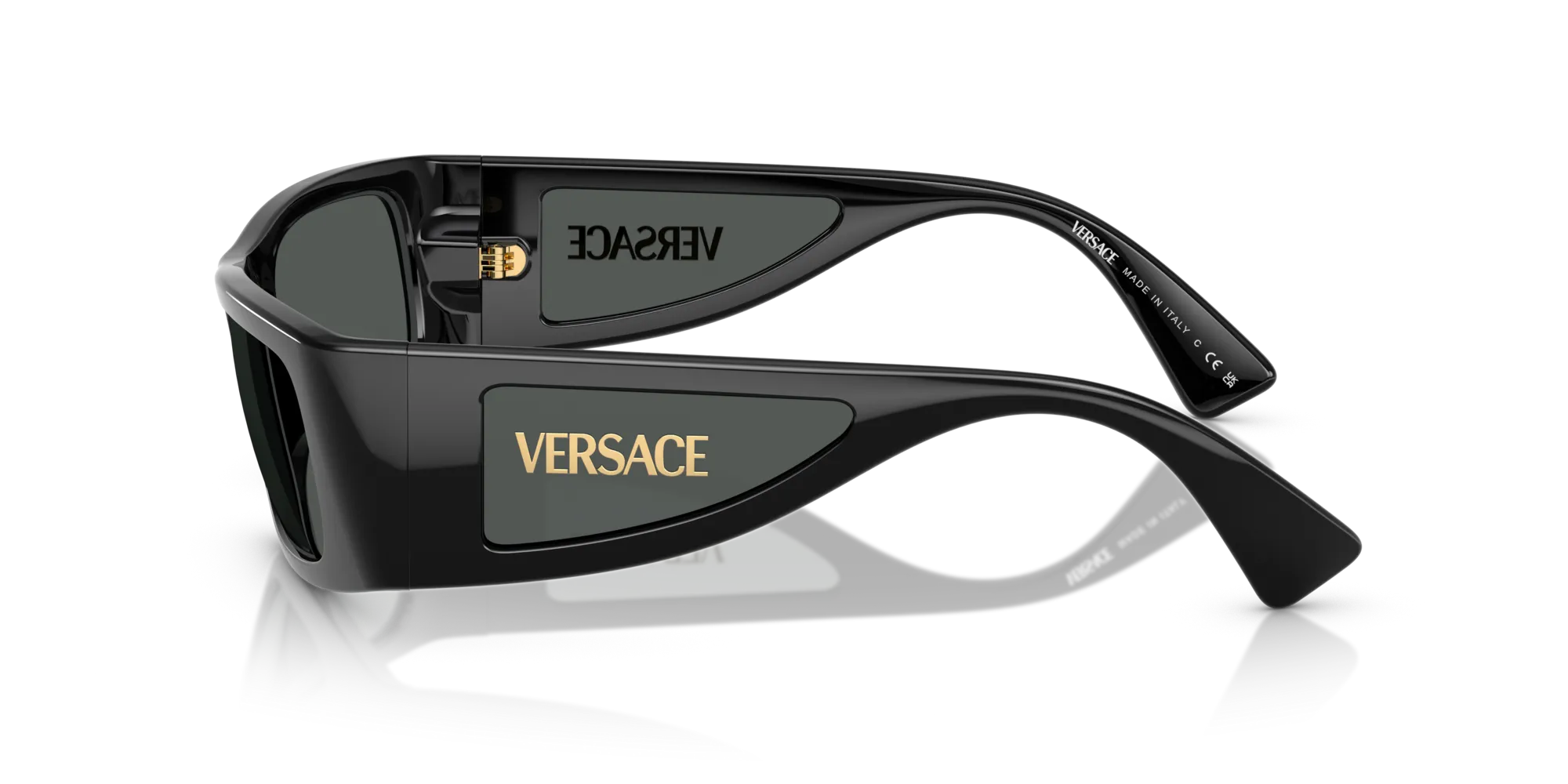 Versace VE4482 GB1/87 Occhiali da sole Iniettato Nero Grigio Squadrata Normale - immagine 4
