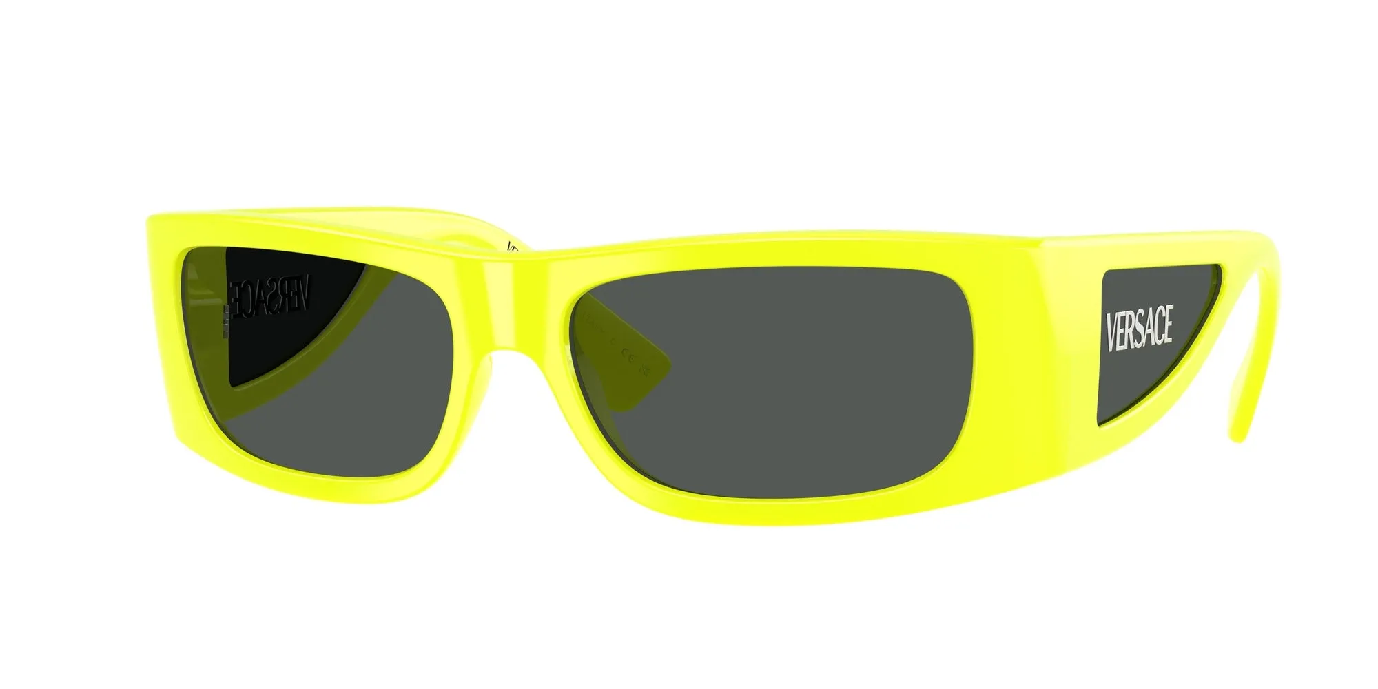 Versace VE4482 544987 Occhiali da sole Iniettato Giallo Grigio Squadrata Normale - immagine 1