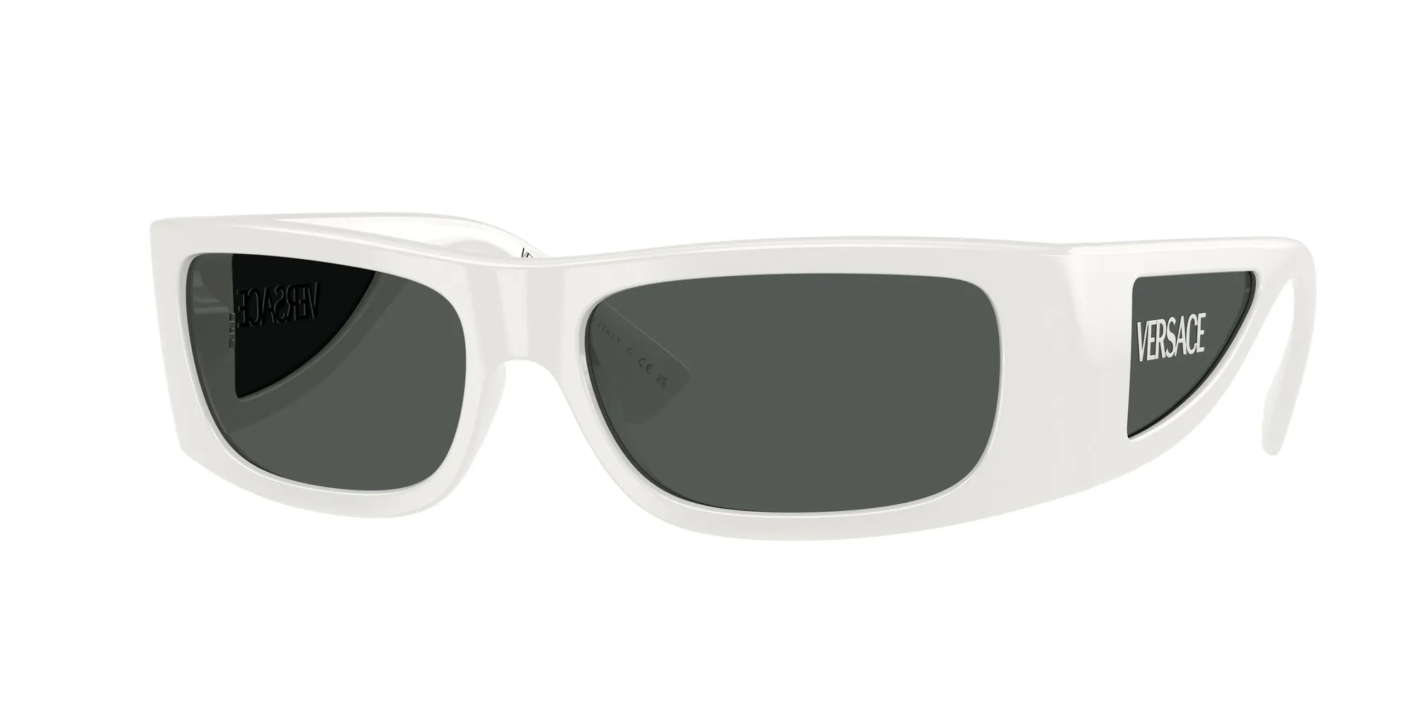 Versace VE4482 314/87 Occhiali da sole Iniettato Bianco Grigio Squadrata Normale - immagine 1