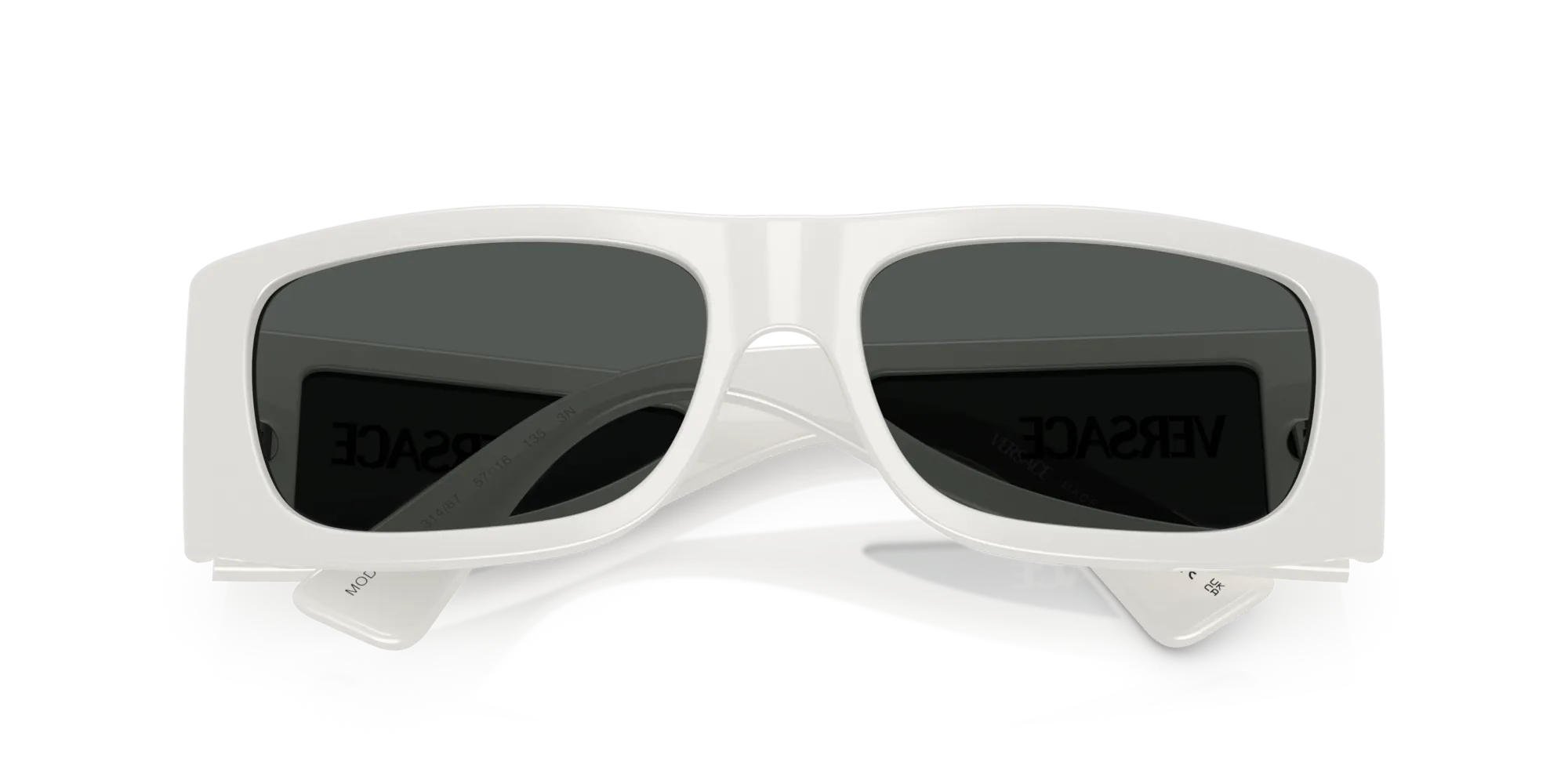 Versace VE4482 314/87 Occhiali da sole Iniettato Bianco Grigio Squadrata Normale - immagine 2