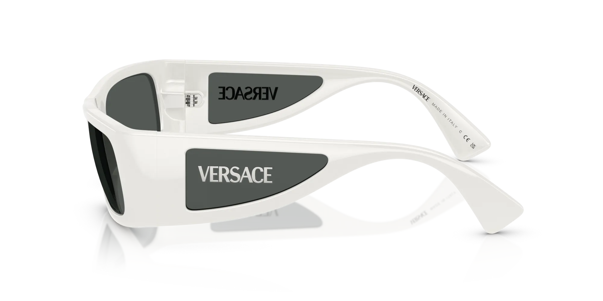 Versace VE4482 314/87 Occhiali da sole Iniettato Bianco Grigio Squadrata Normale - immagine 4