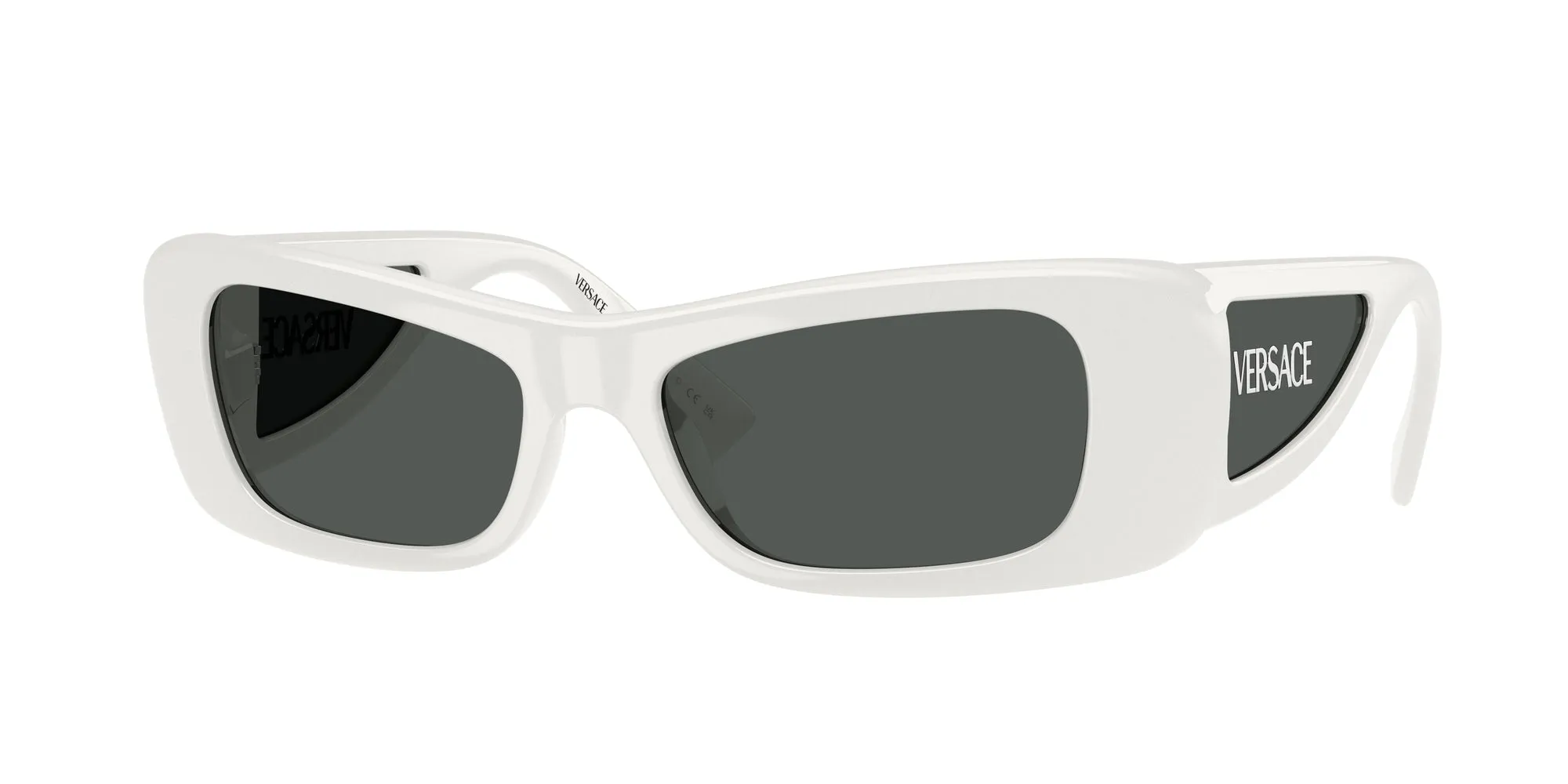 Versace VE4481 314/87 Occhiali da sole Iniettato Bianco Grigio Cat Eye Normale - immagine 1