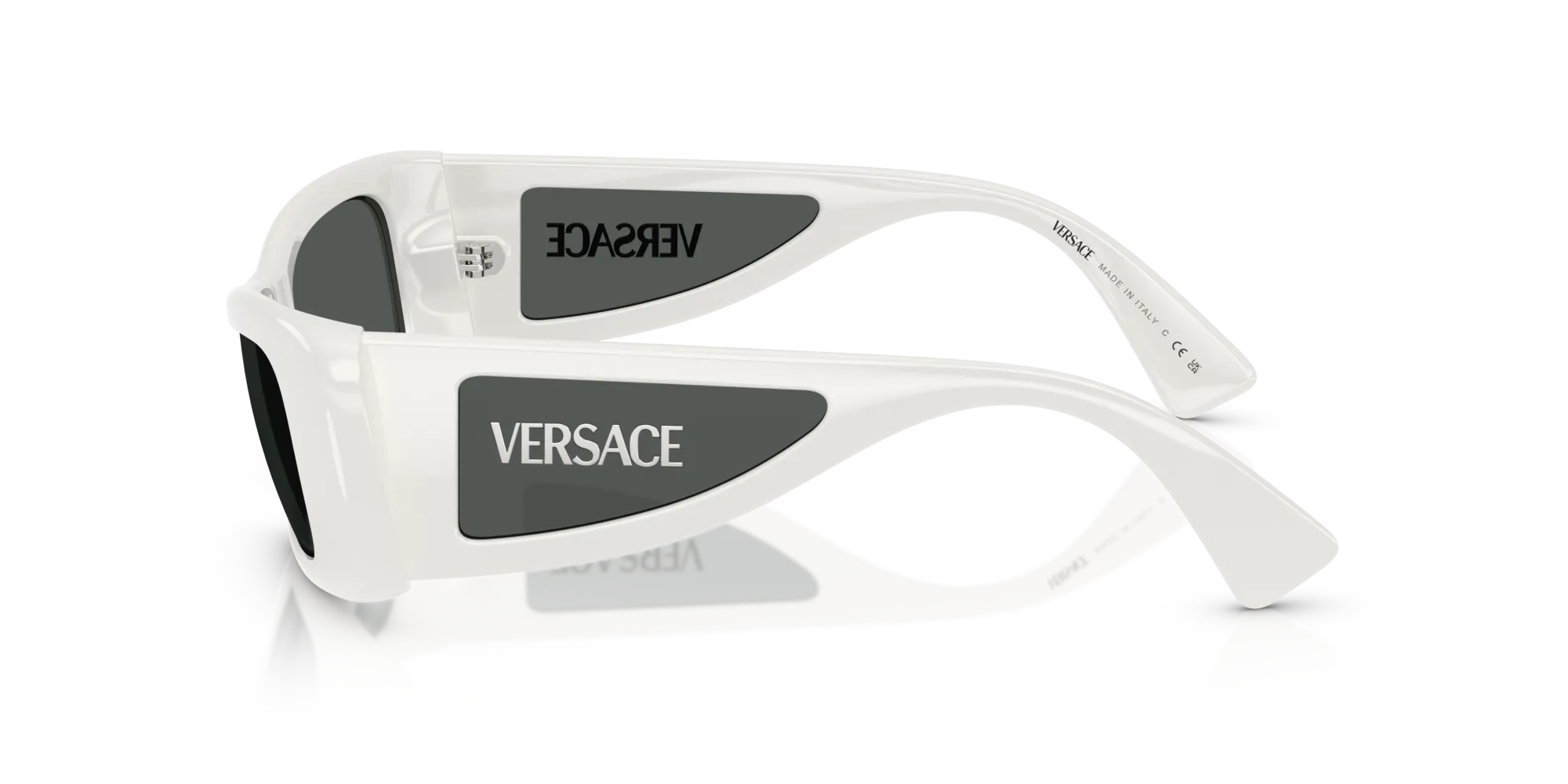 Versace VE4481 314/87 Occhiali da sole Iniettato Bianco Grigio Cat Eye Normale - immagine 4