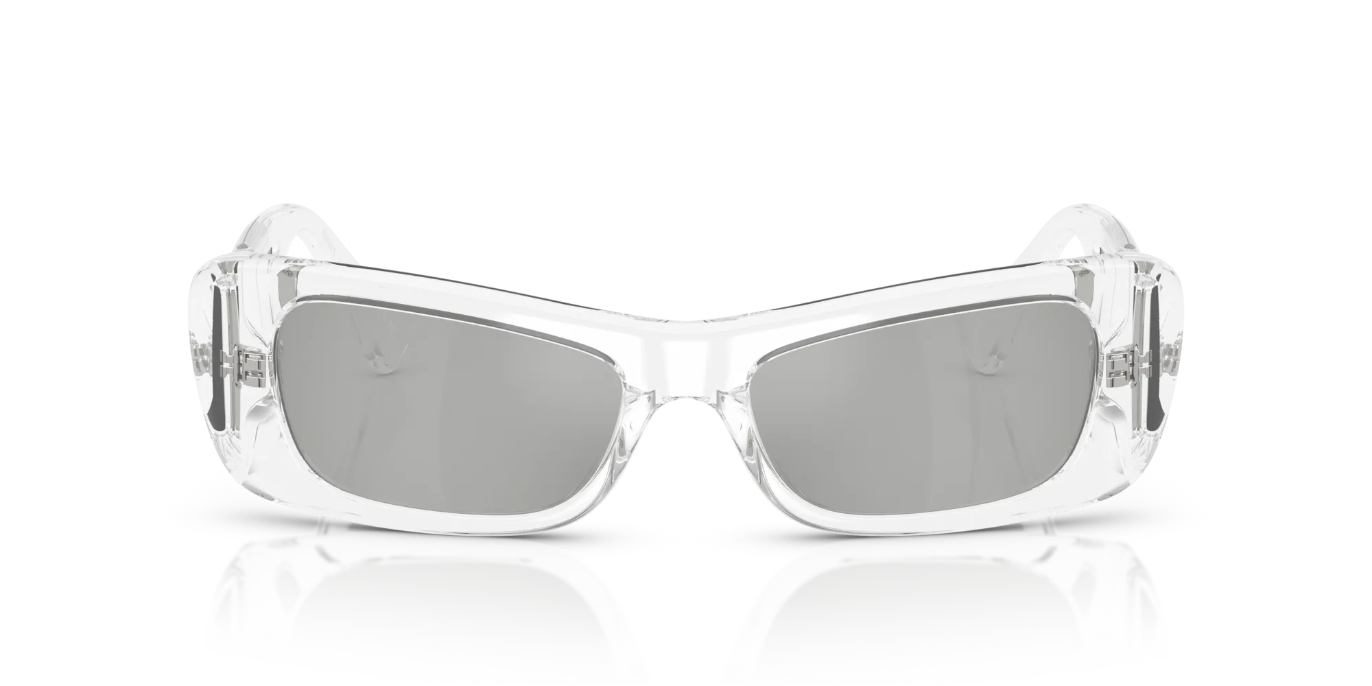 Versace VE4481 148/8V Occhiali da sole Iniettato Trasparente Argento Cat Eye Specchiate - immagine 3
