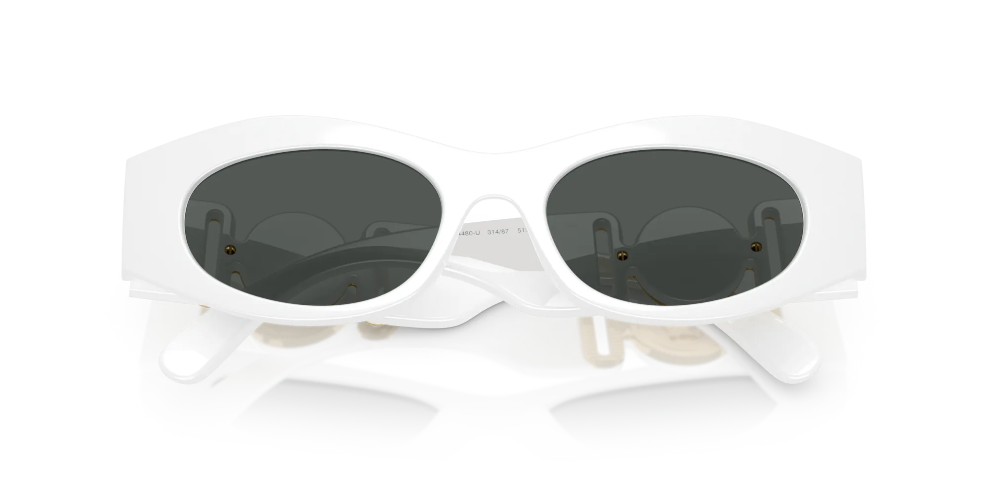 Versace VE4480U 314/87 Occhiali da sole Iniettato Bianco Grigio Cat Eye Normale - immagine 2