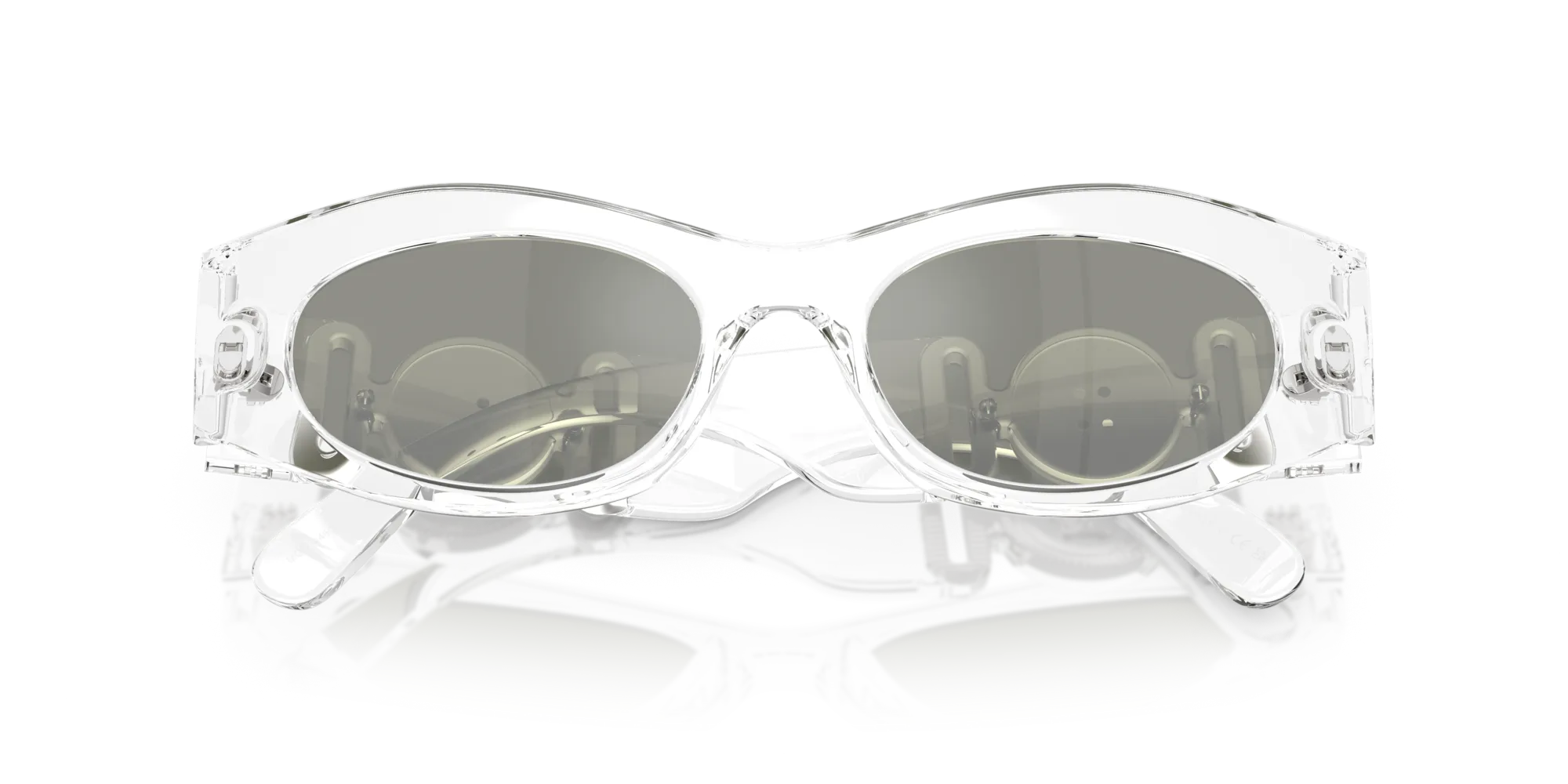 Versace VE4480U 148/30 Occhiali da sole Iniettato Trasparente Verde Cat Eye Specchiate - immagine 2