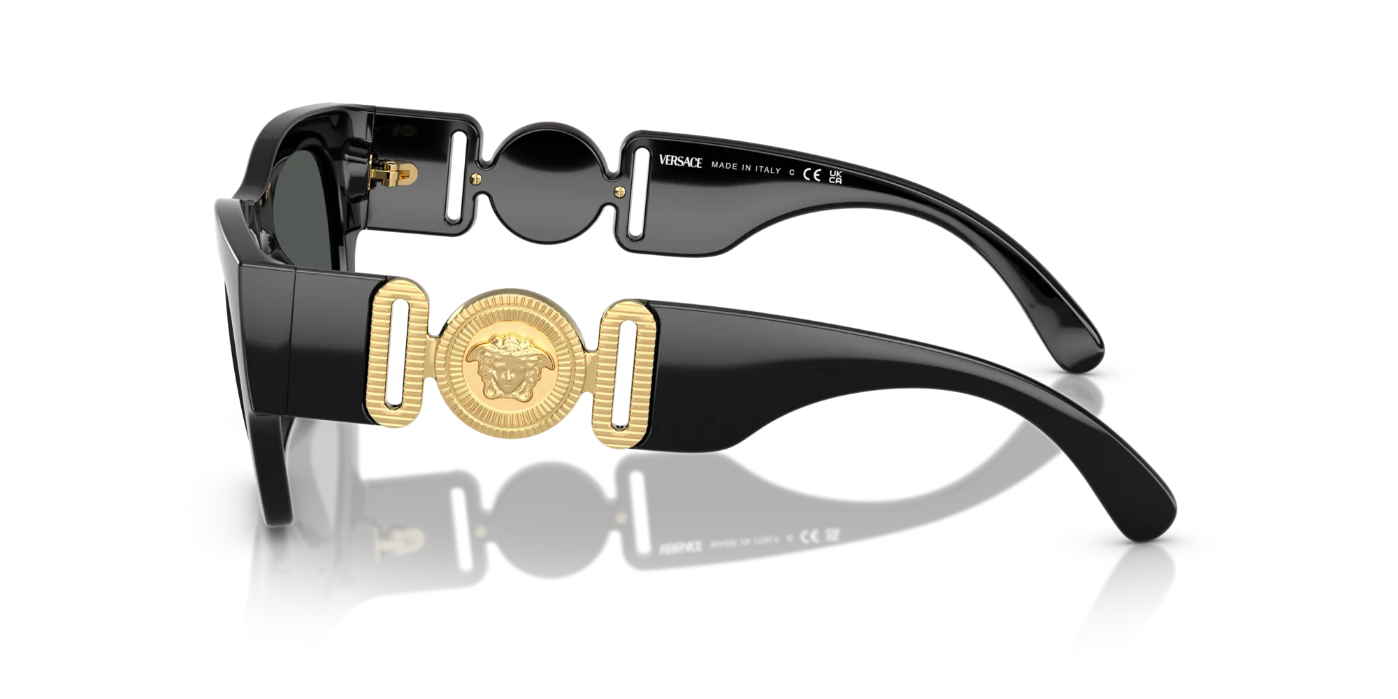 Versace VE4479U GB1/87 Occhiali da sole Iniettato Nero Grigio Squadrata Normale - immagine 4