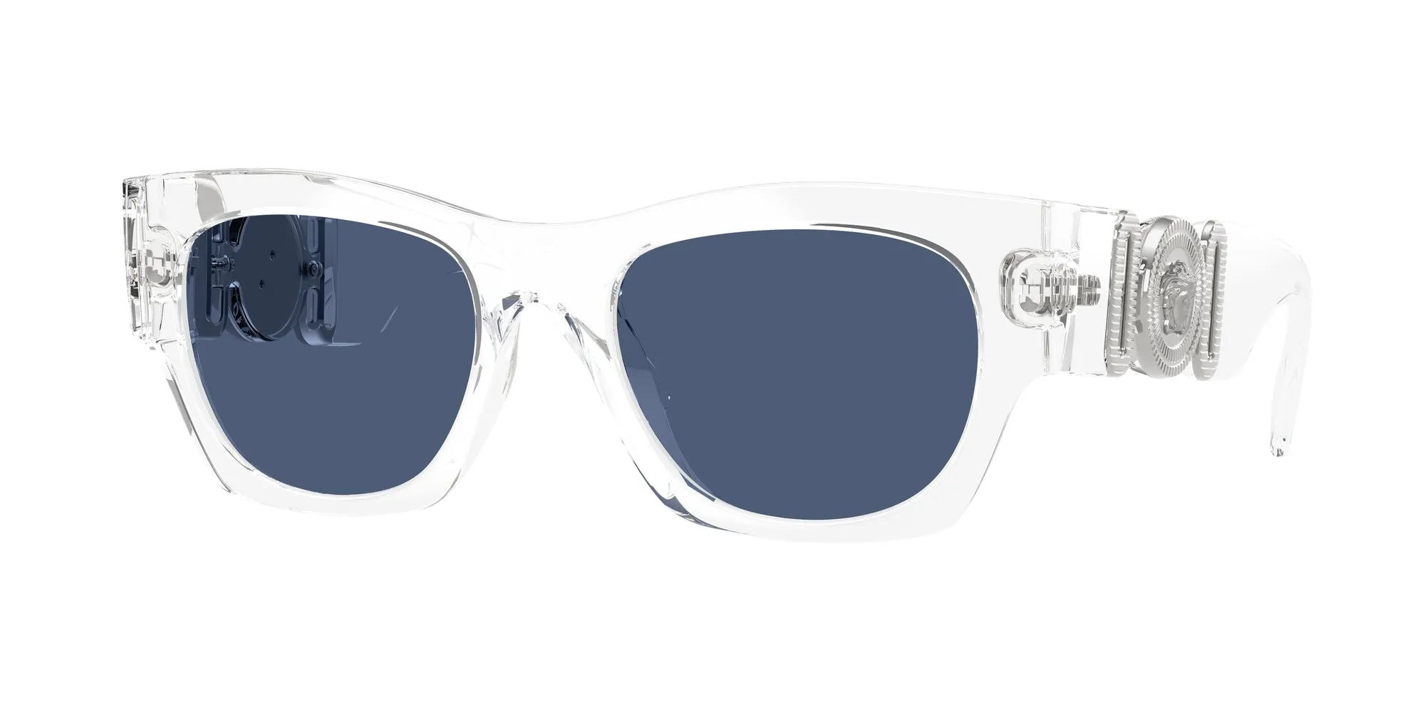 Versace VE4479U 148/80 Occhiali da sole Iniettato Trasparente Blu Squadrata Normale - immagine 1