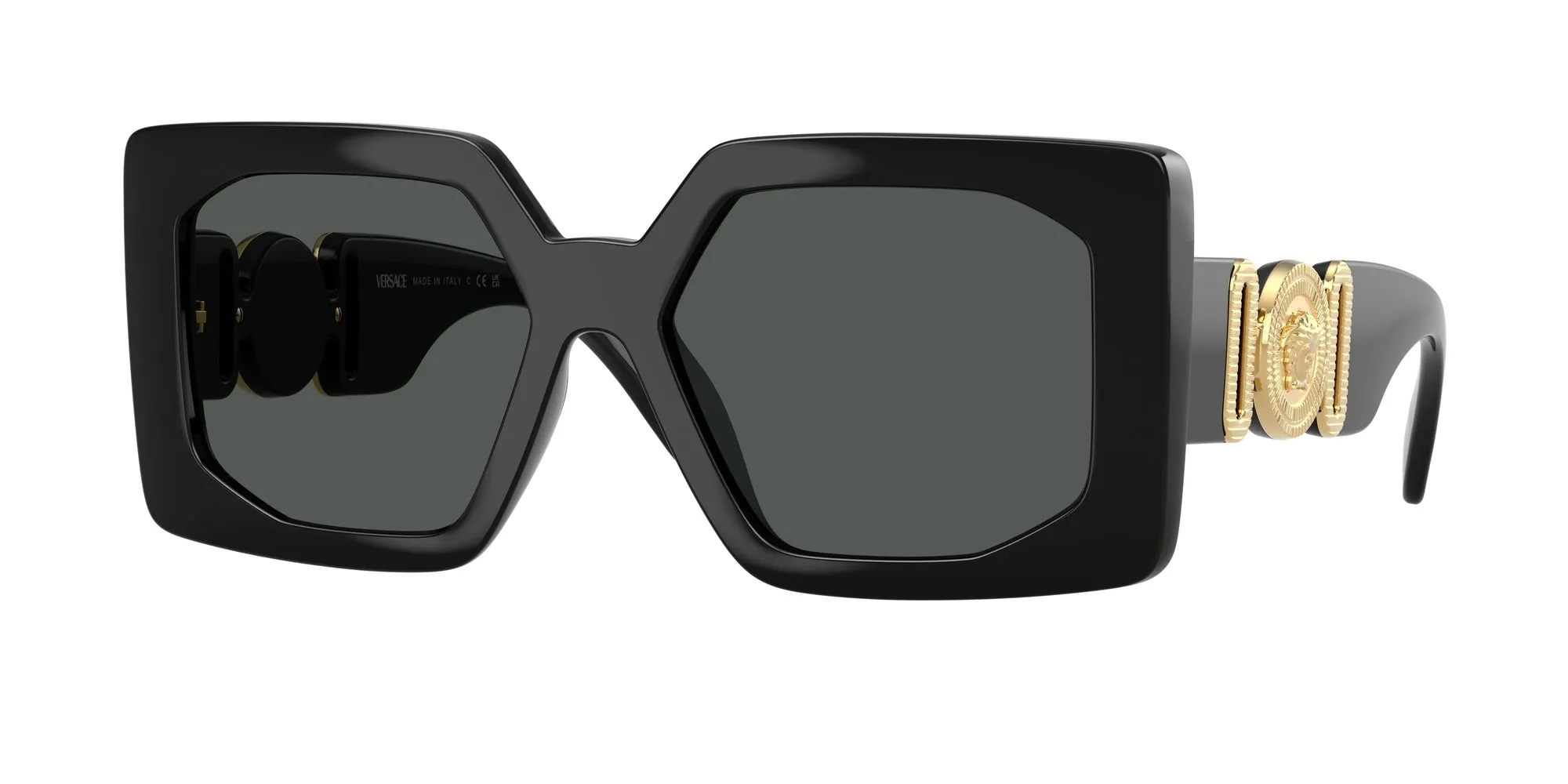 Versace VE4478U GB1/87 Occhiali da sole Iniettato Nero Grigio Squadrata Normale - immagine 1