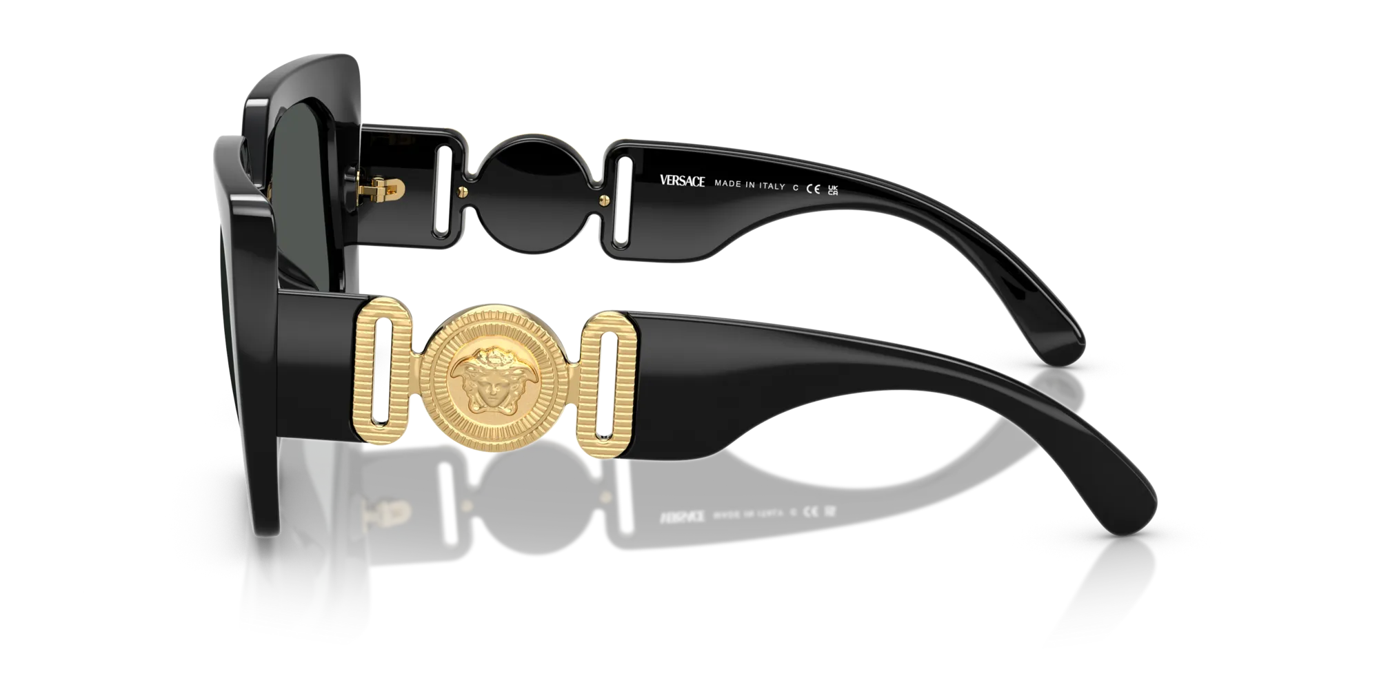 Versace VE4478U GB1/87 Occhiali da sole Iniettato Nero Grigio Squadrata Normale - immagine 4