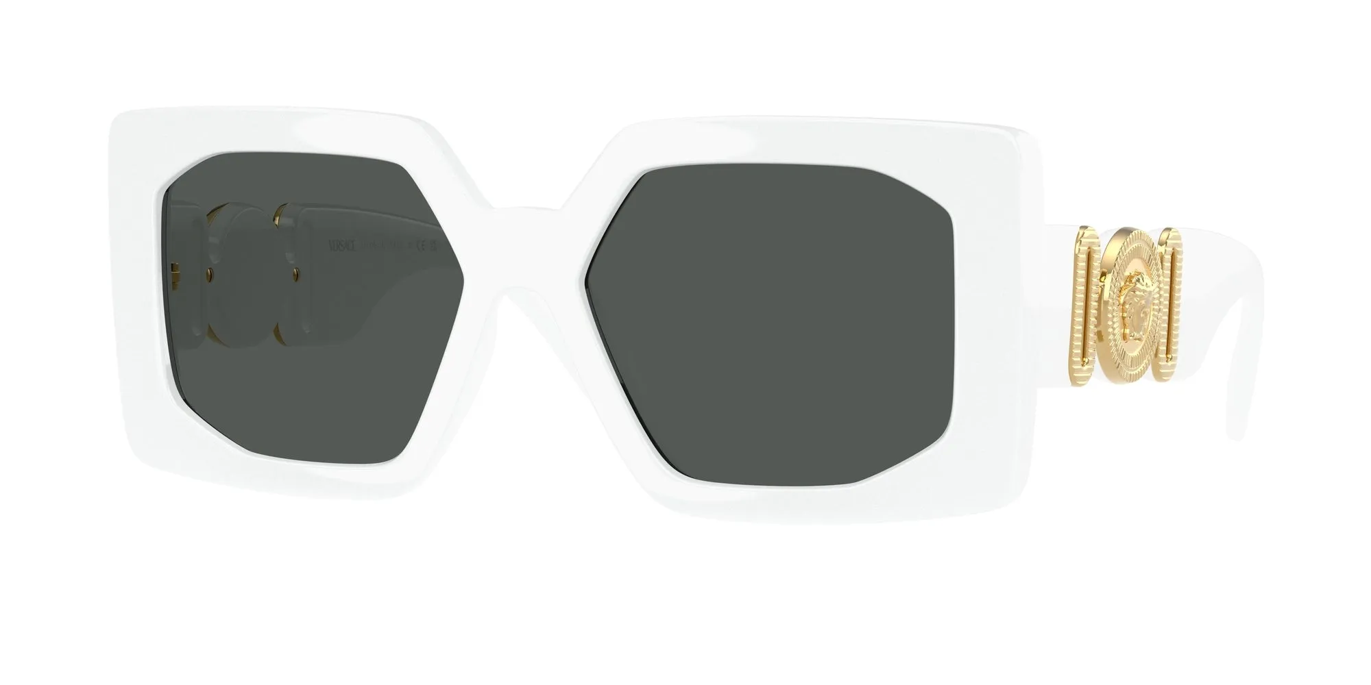 Versace VE4478U 314/87 Occhiali da sole Iniettato Bianco Grigio Squadrata Normale - immagine 1