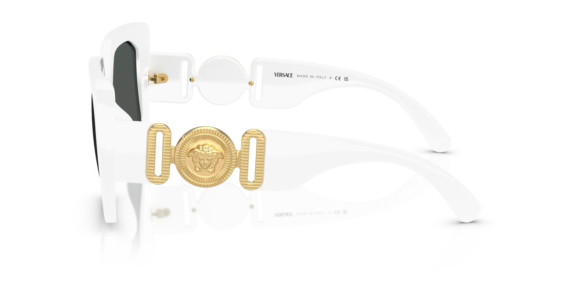 Versace VE4478U 314/87 Occhiali da sole Iniettato Bianco Grigio Squadrata Normale - immagine 4