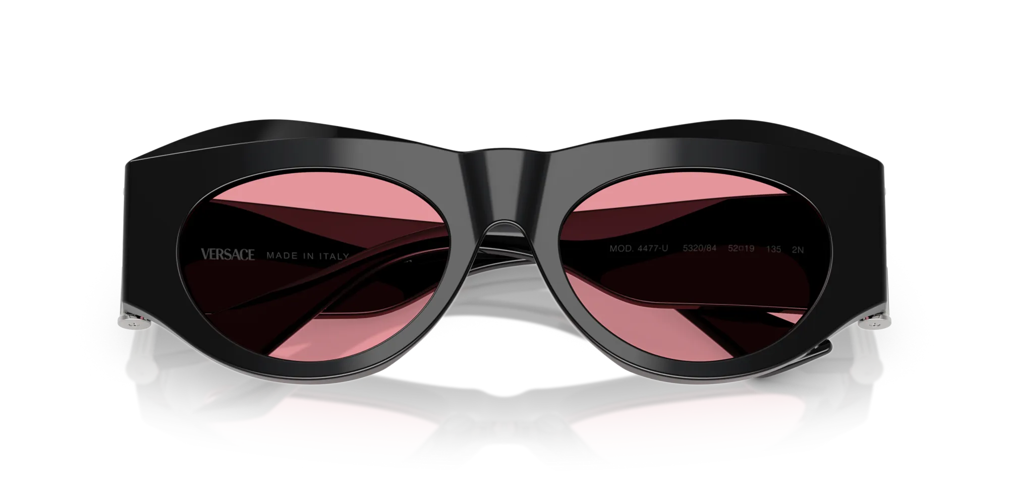 Versace VE4477U 532084 Occhiali da sole Acetato Nero Rosa Geometrica Normale - immagine 2