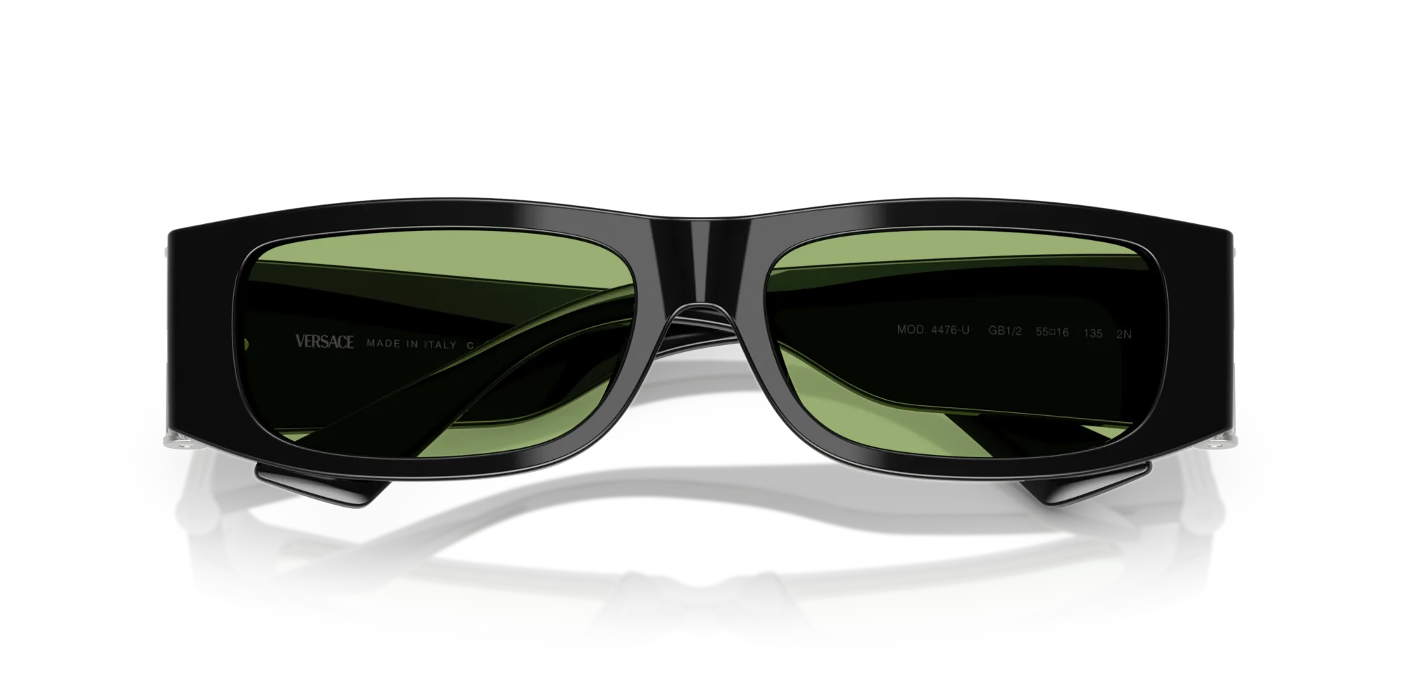 Versace VE4476U GB1/2 Occhiali da sole Acetato Nero Verde Squadrata Normale - immagine 2