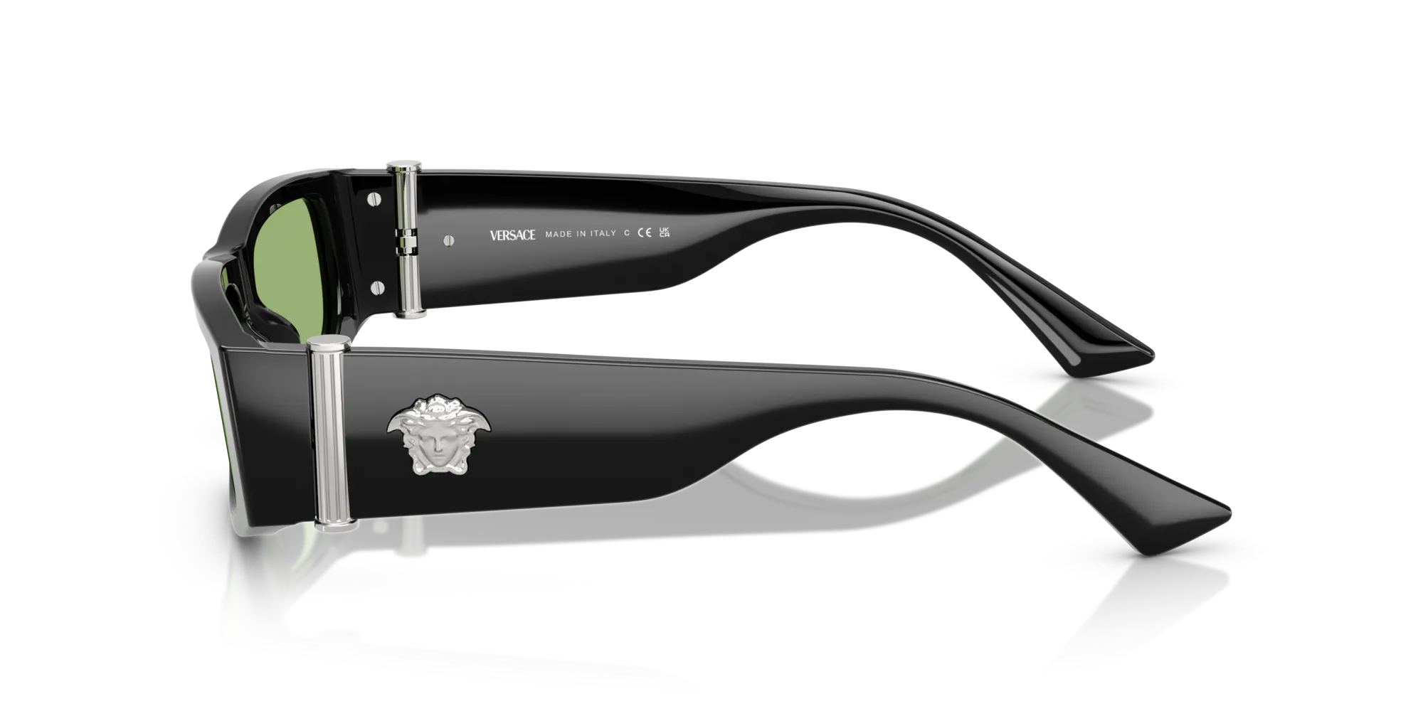 Versace VE4476U GB1/2 Occhiali da sole Acetato Nero Verde Squadrata Normale - immagine 4