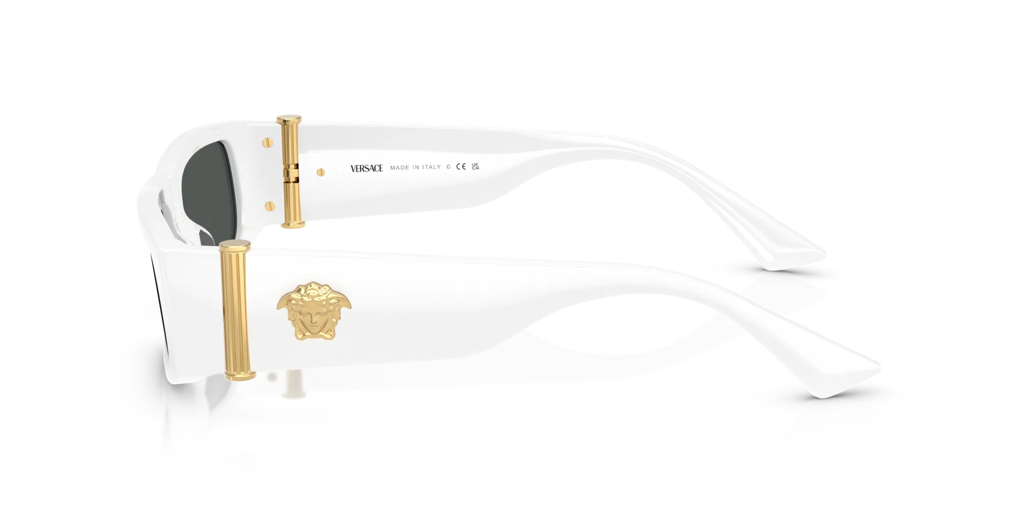 Versace VE4476U 545987 Occhiali da sole Acetato Bianco Grigio Squadrata Normale - immagine 4