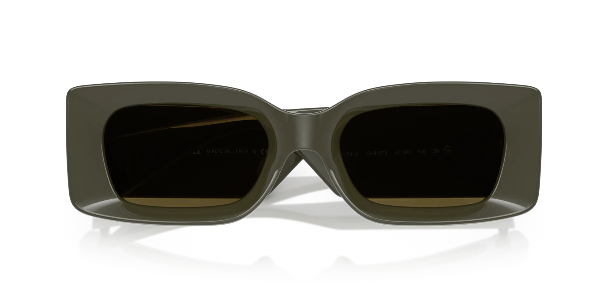 Versace VE4474U 549173 Occhiali da sole Iniettato Verde Marrone Squadrata Normale - immagine 2
