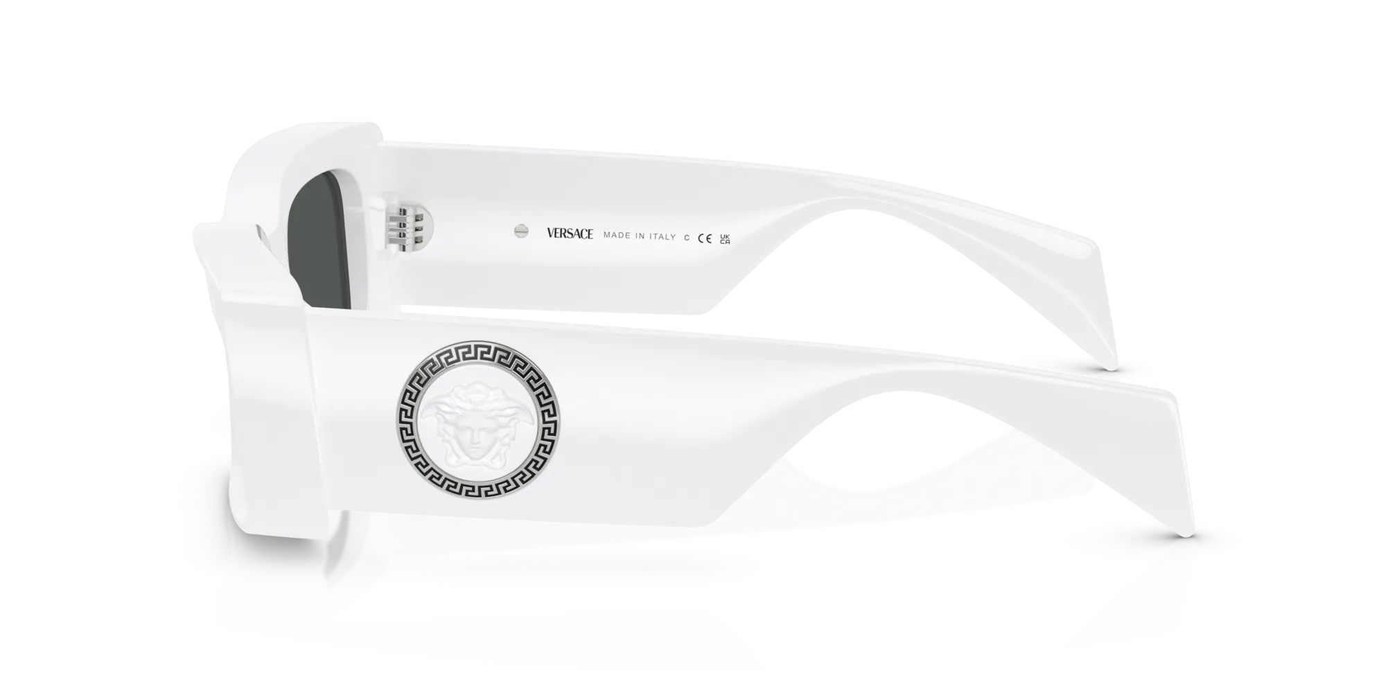 Versace VE4474U 314/87 Occhiali da sole Iniettato Bianco Grigio Squadrata Normale - immagine 4