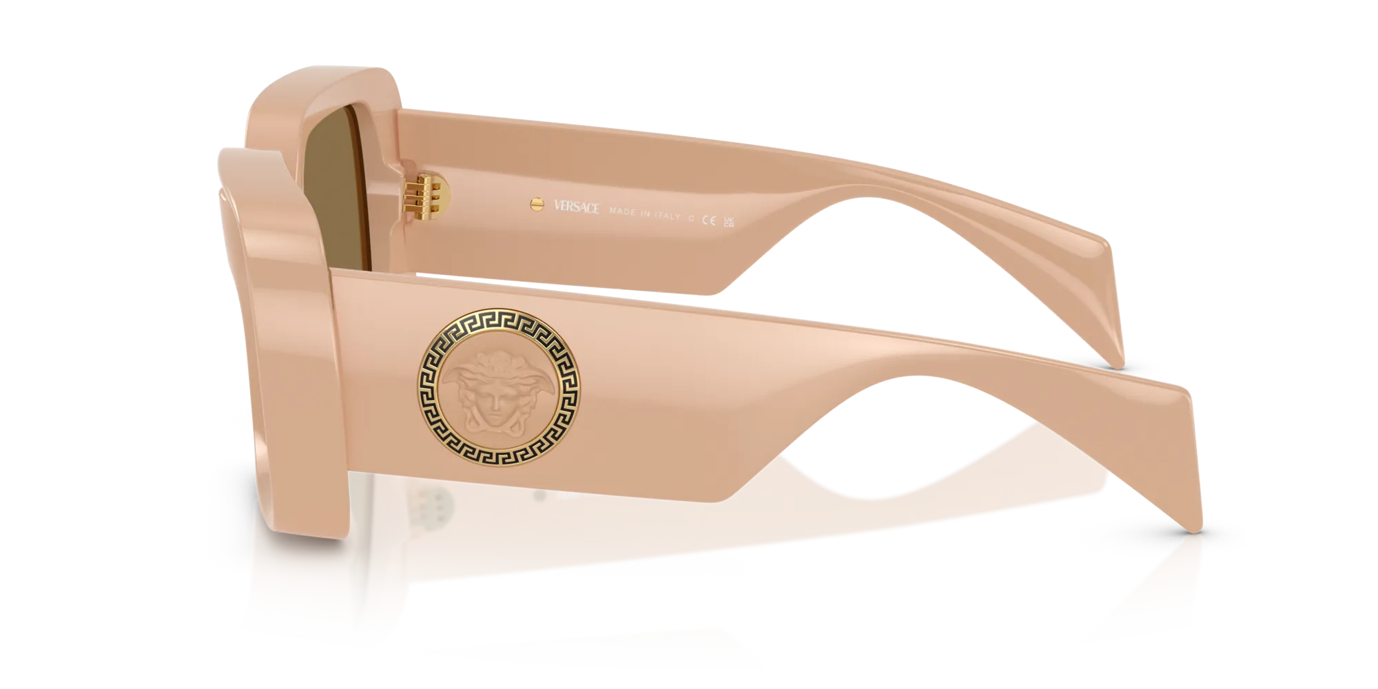 Versace VE4473U 548973 Occhiali da sole Iniettato Beige Marrone Squadrata Normale - immagine 4