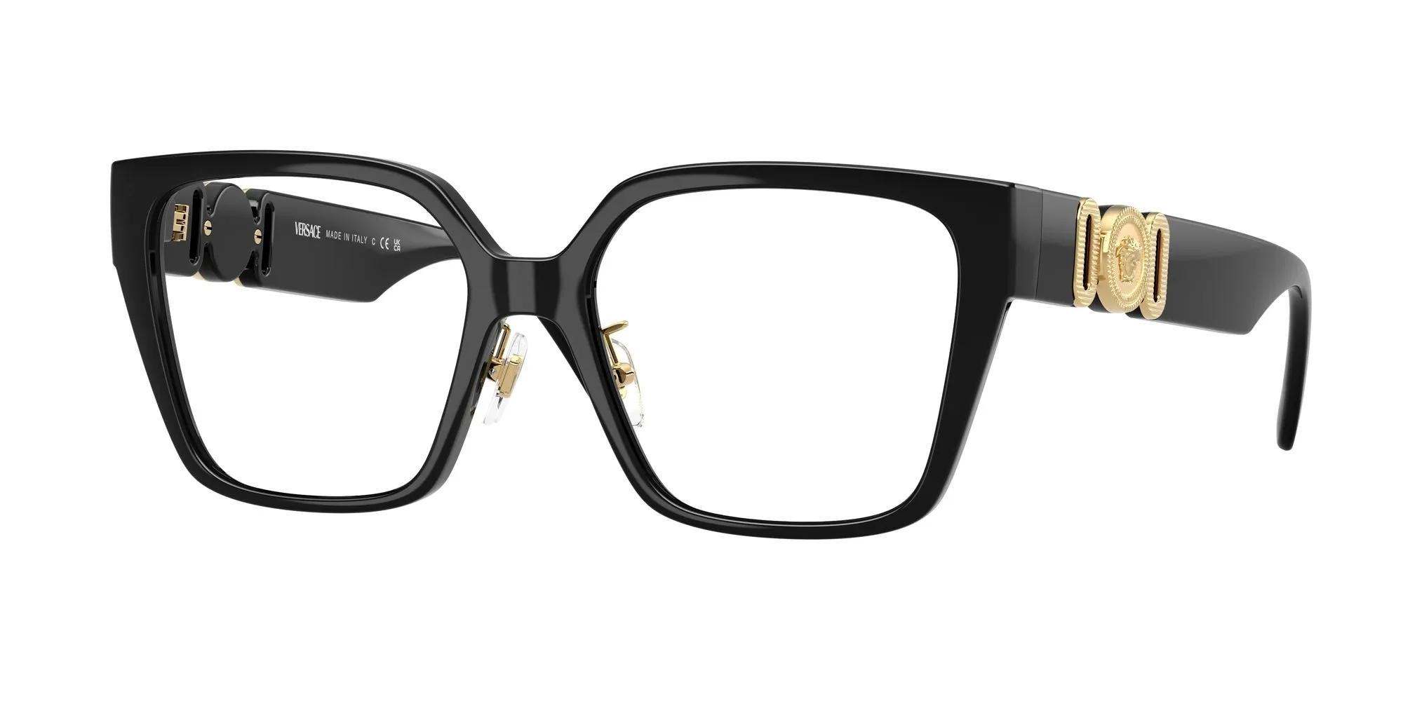 Versace VE3371D GB1 Montature da vista Iniettato Nero Squadrata Normale - immagine 1