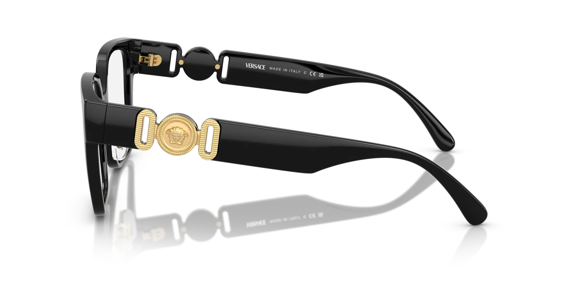 Versace VE3371D GB1 Montature da vista Iniettato Nero Squadrata Normale - immagine 4