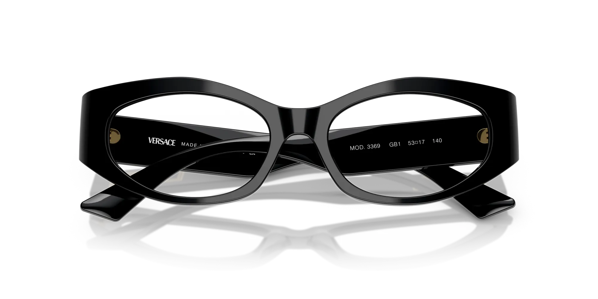 Versace VE3369 GB1 Montature da vista Acetato Nero Trasparente Geometrica Normale - immagine 2