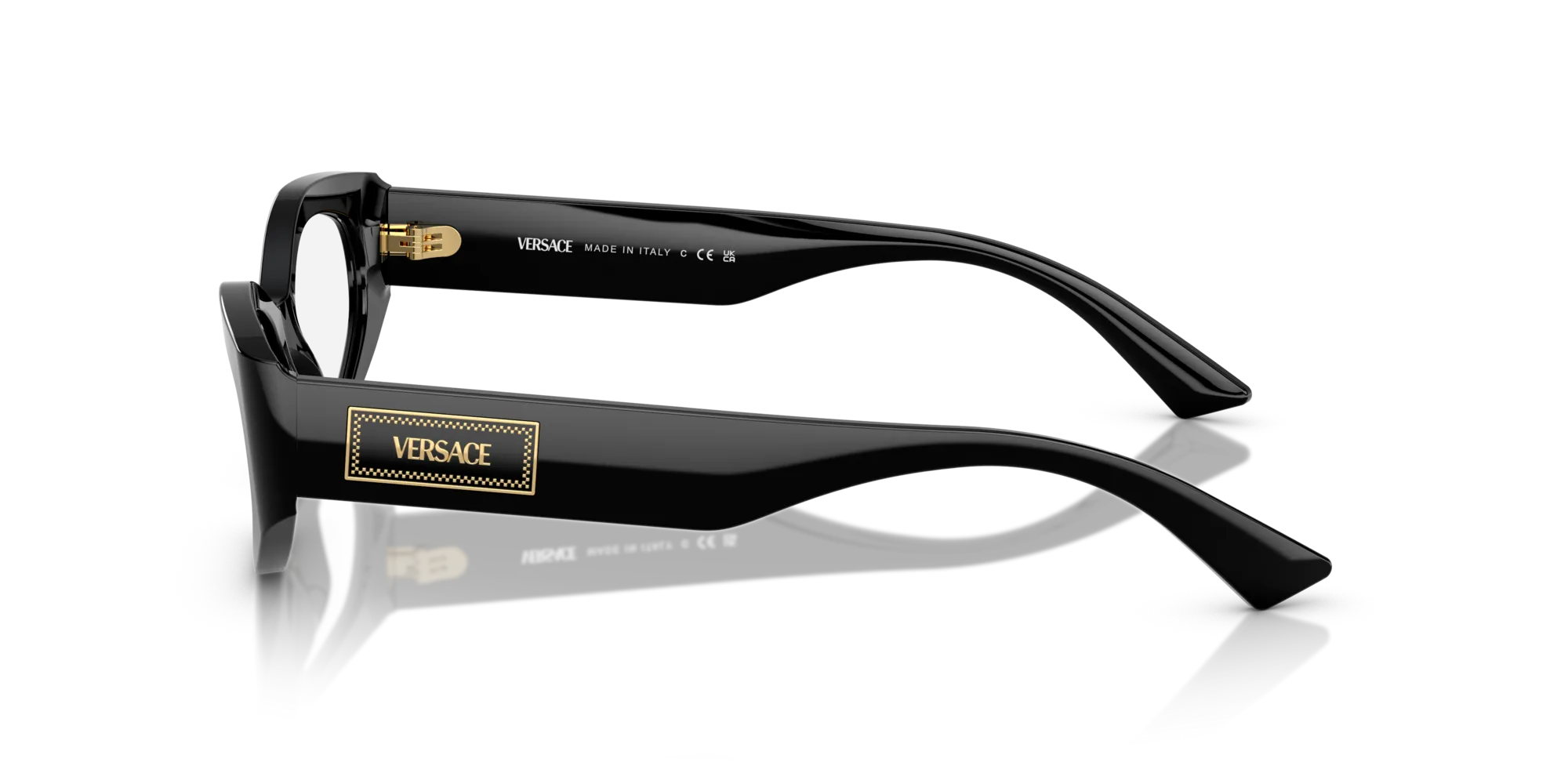 Versace VE3369 GB1 Montature da vista Acetato Nero Trasparente Geometrica Normale - immagine 4