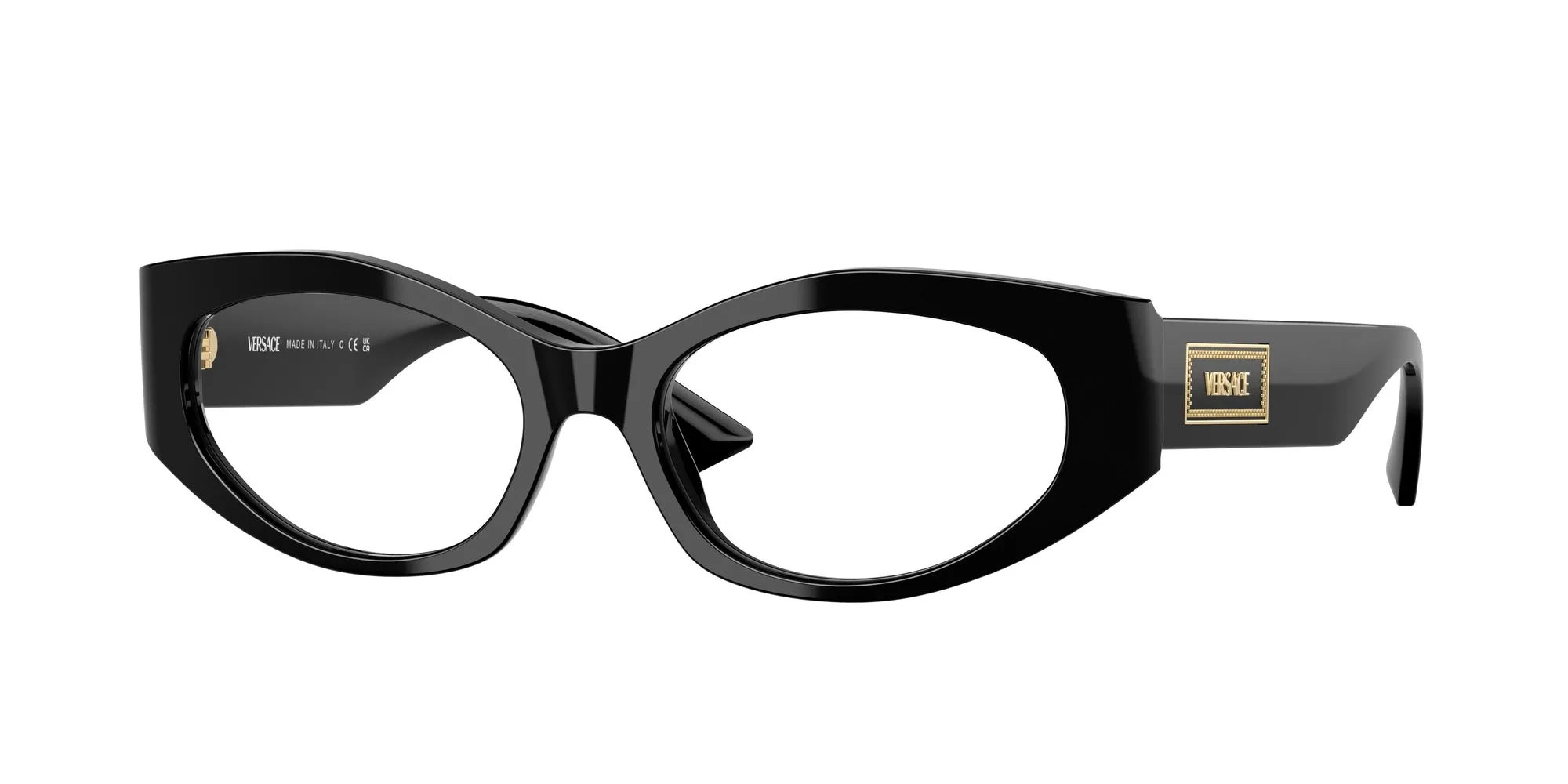 Versace VE3369 GB1 Montature da vista Acetato Nero Trasparente Geometrica Normale - immagine 1