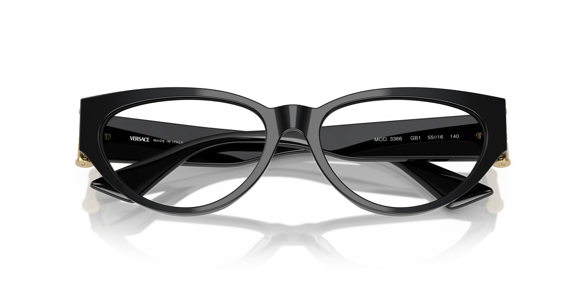Versace VE3366 GB1 Montature da vista Acetato Nero Cat Eye Normale - immagine 2