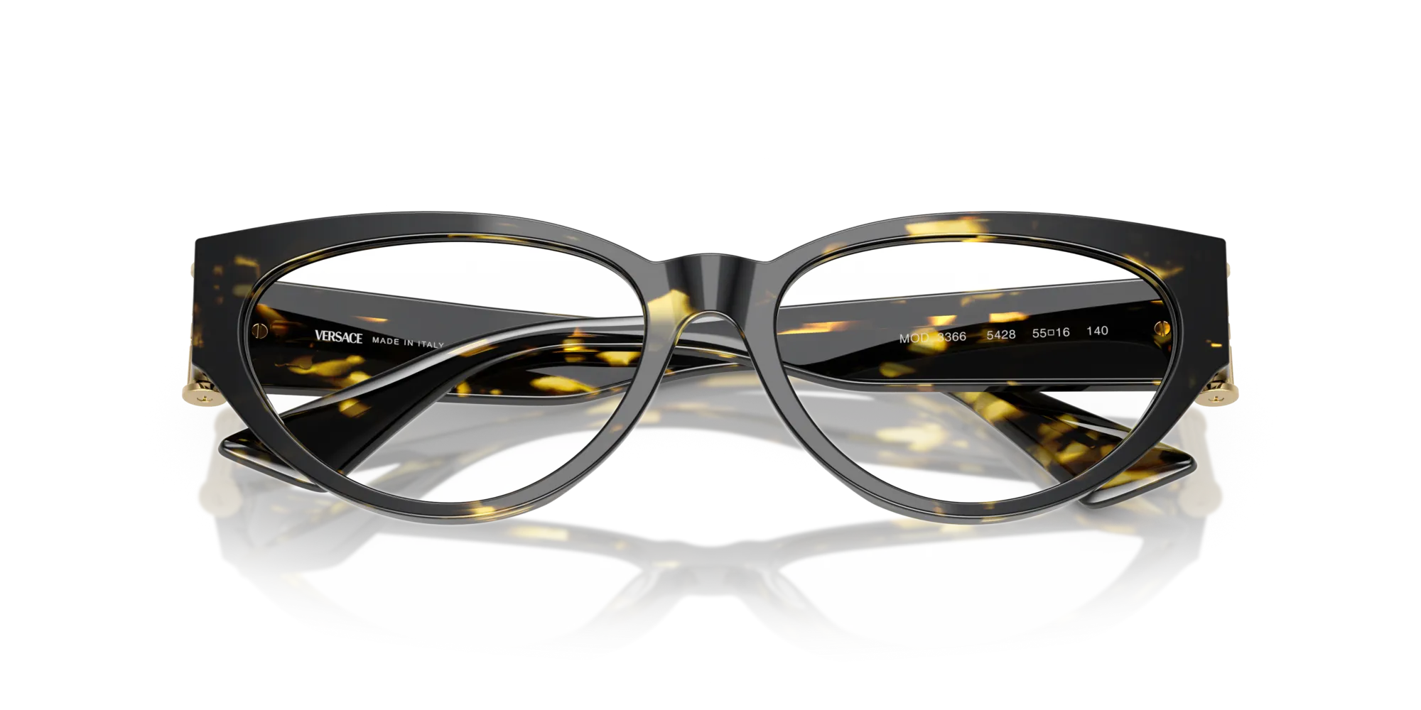 Versace VE3366 5428 Montature da vista Acetato Tartaruga Trasparente Cat Eye Normale - immagine 2