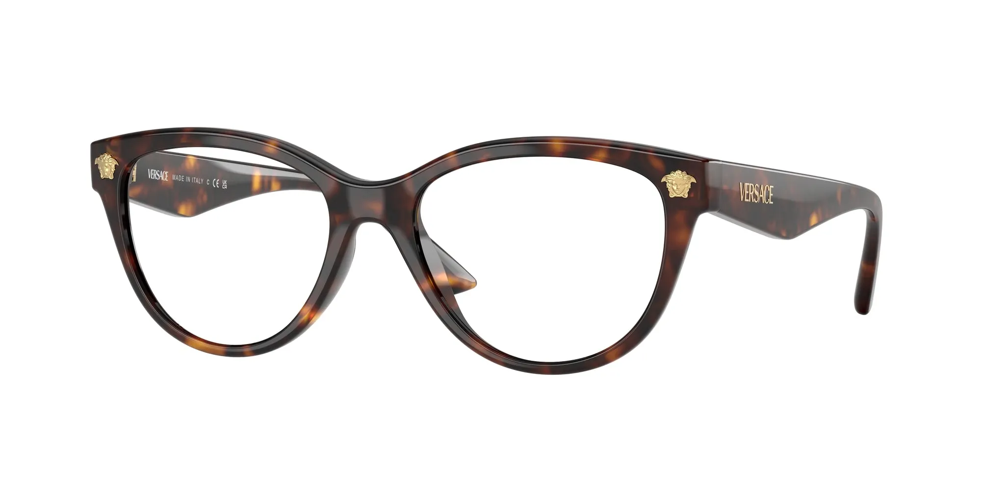 Versace VE3365U 108 Montature da vista Iniettato Tartaruga Trasparente Cat Eye Normale - immagine 1
