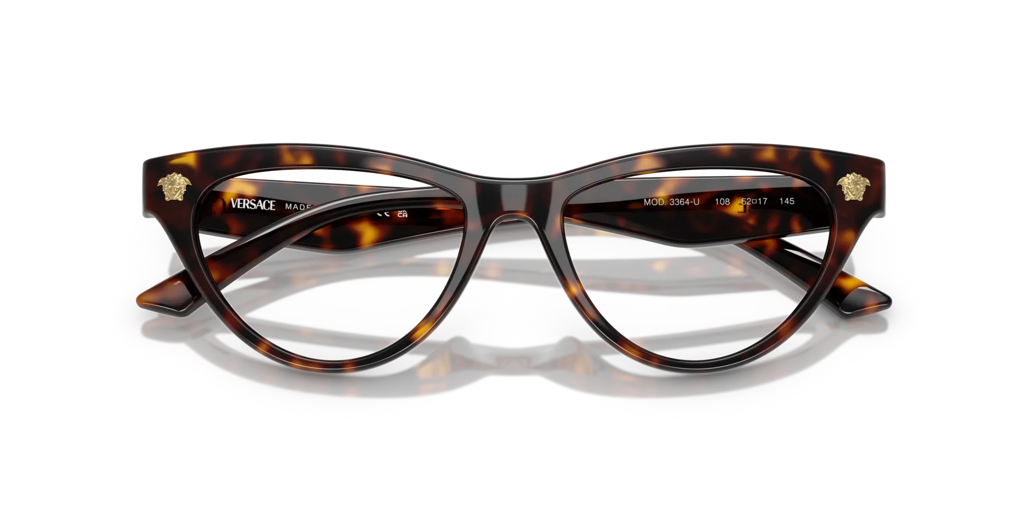 Versace VE3364U 108 Montature da vista Iniettato Tartaruga Cat Eye Normale - immagine 2