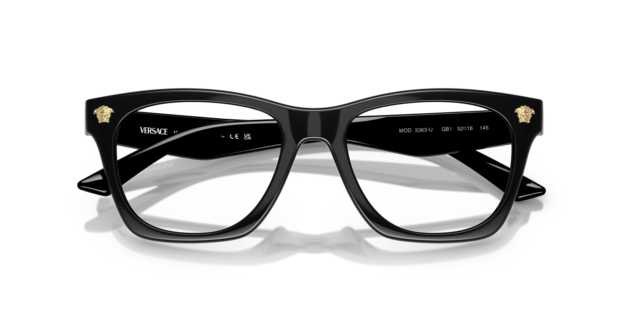 Versace VE3363U GB1 Montature da vista Iniettato Nero Squadrata Normale - immagine 2