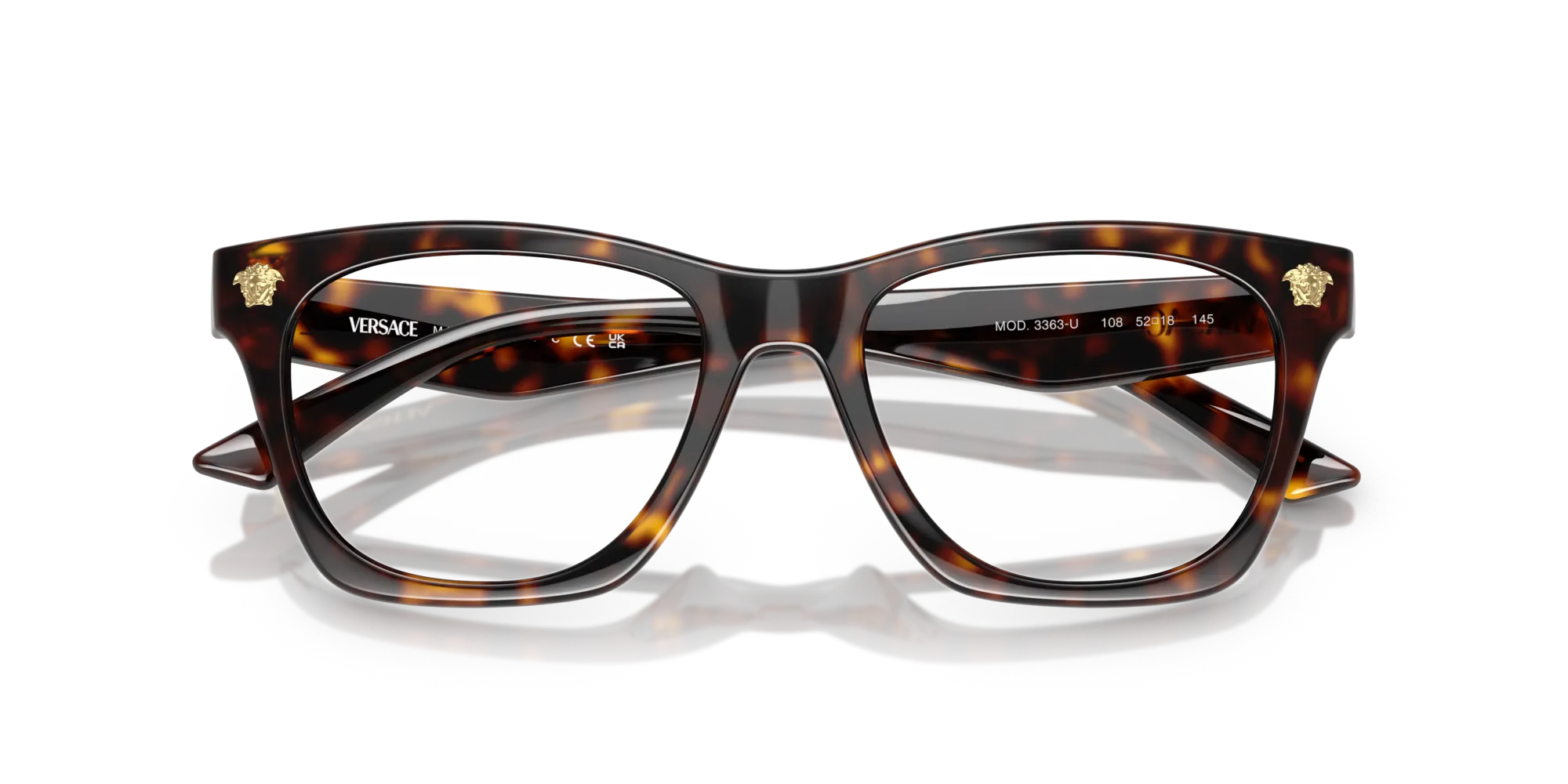 Versace VE3363U 108 Montature da vista Iniettato Tartaruga Squadrata Normale - immagine 2
