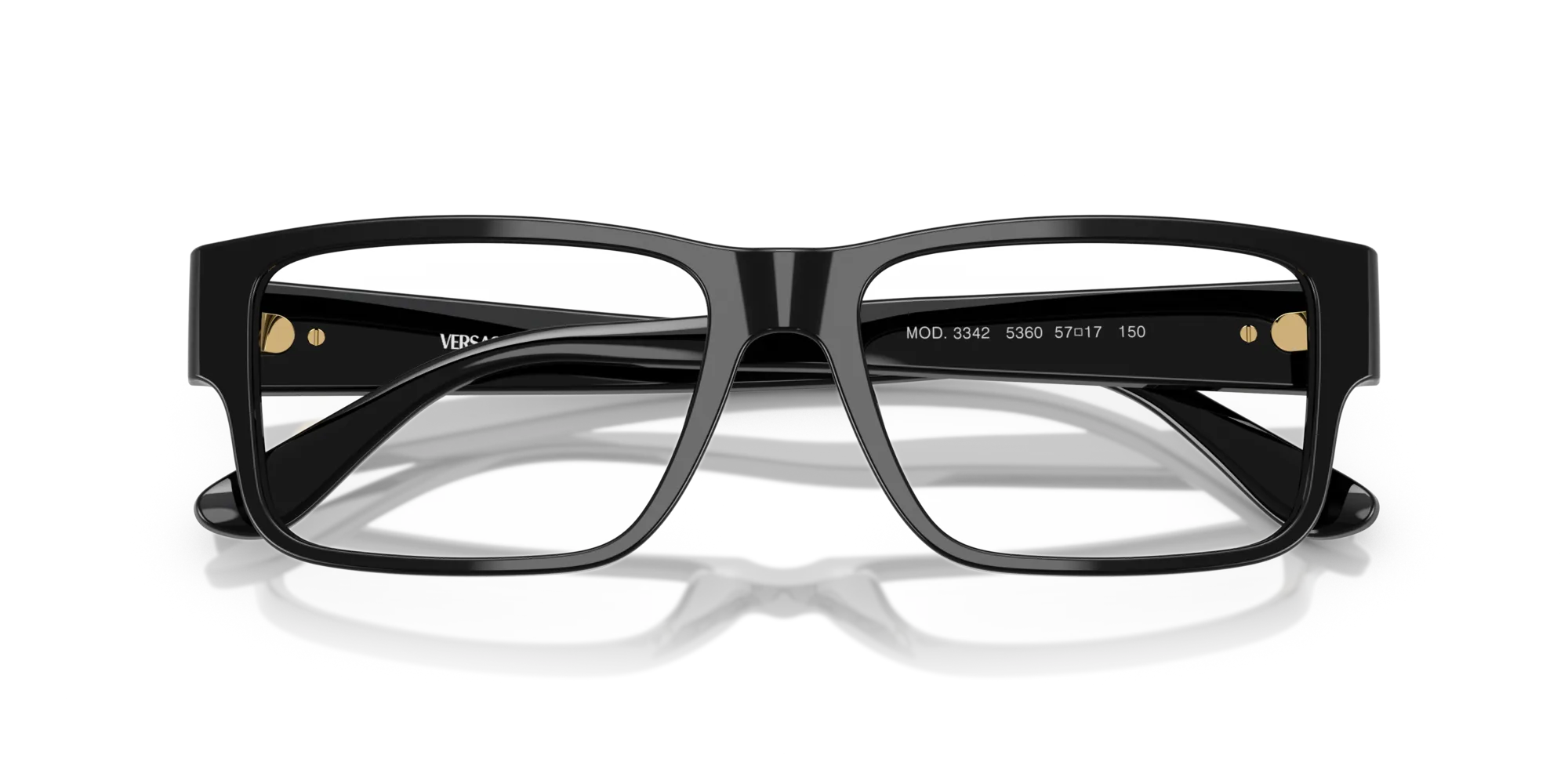 Versace VE3342 5360 Montature da vista Acetato Nero Squadrata Normale - immagine 2