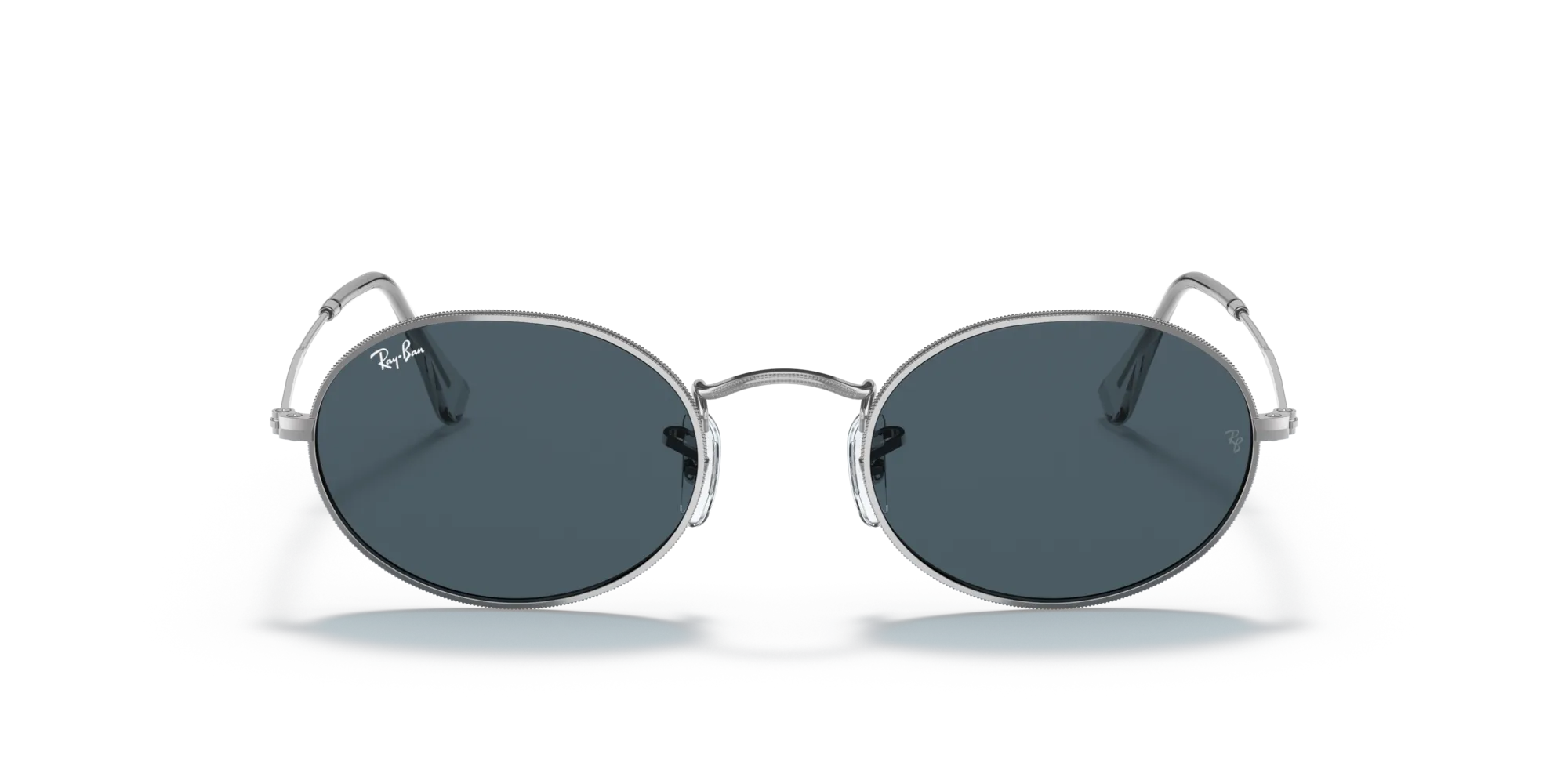 Ray - Ban RB3547 OVAL 003/R5 Occhiali da sole Metallo Argento Blu Rotonda Normale - immagine 3