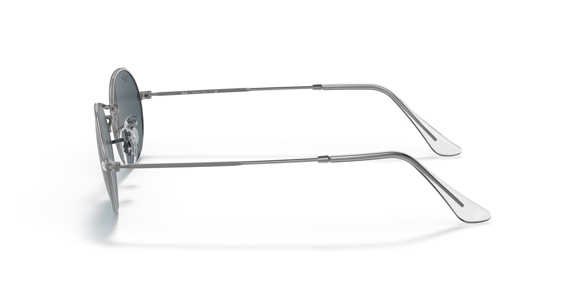 Ray - Ban RB3547 OVAL 003/R5 Occhiali da sole Metallo Argento Blu Rotonda Normale - immagine 4