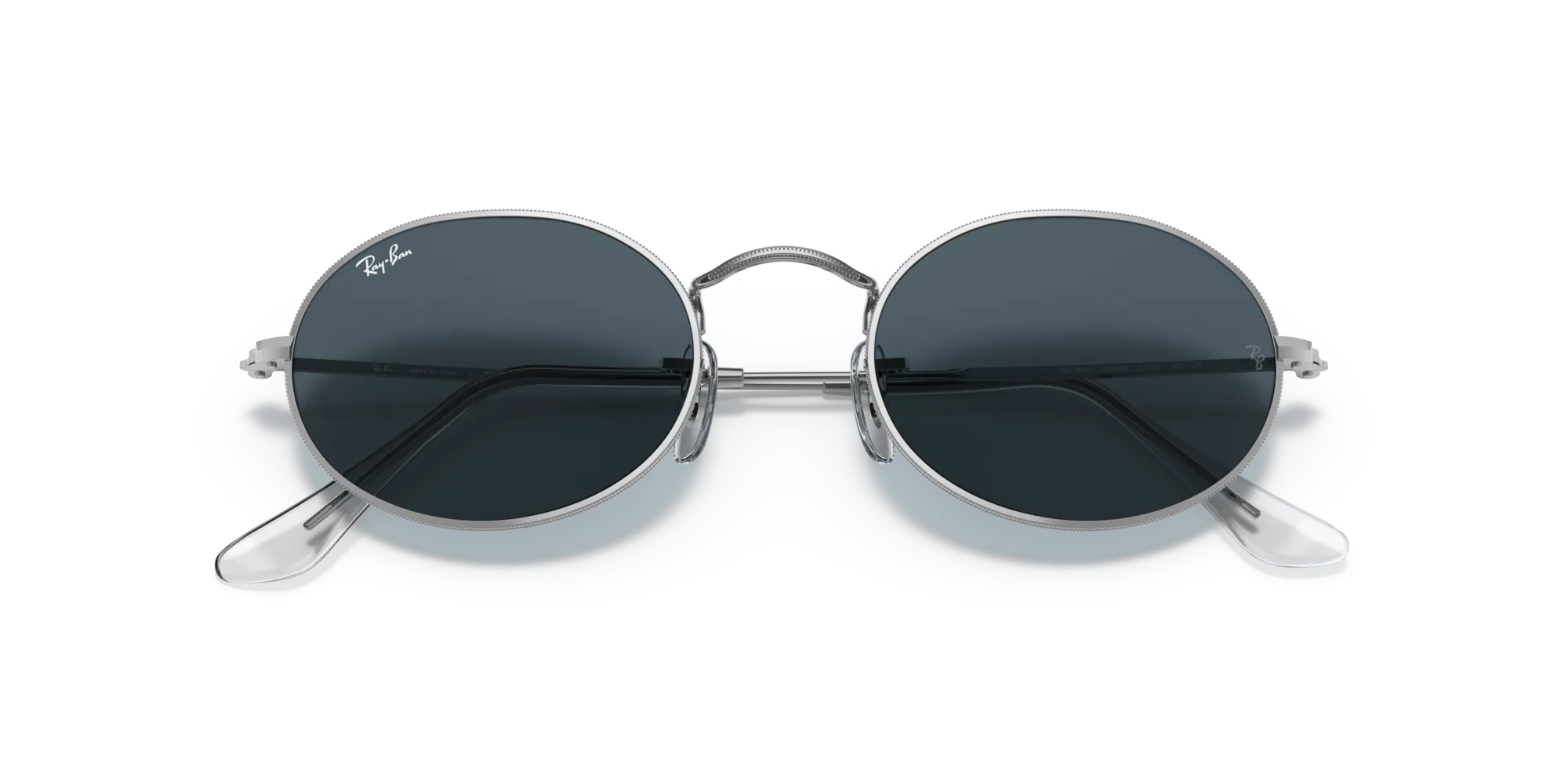Ray - Ban RB3547 OVAL 003/R5 Occhiali da sole Metallo Argento Blu Rotonda Normale - immagine 2