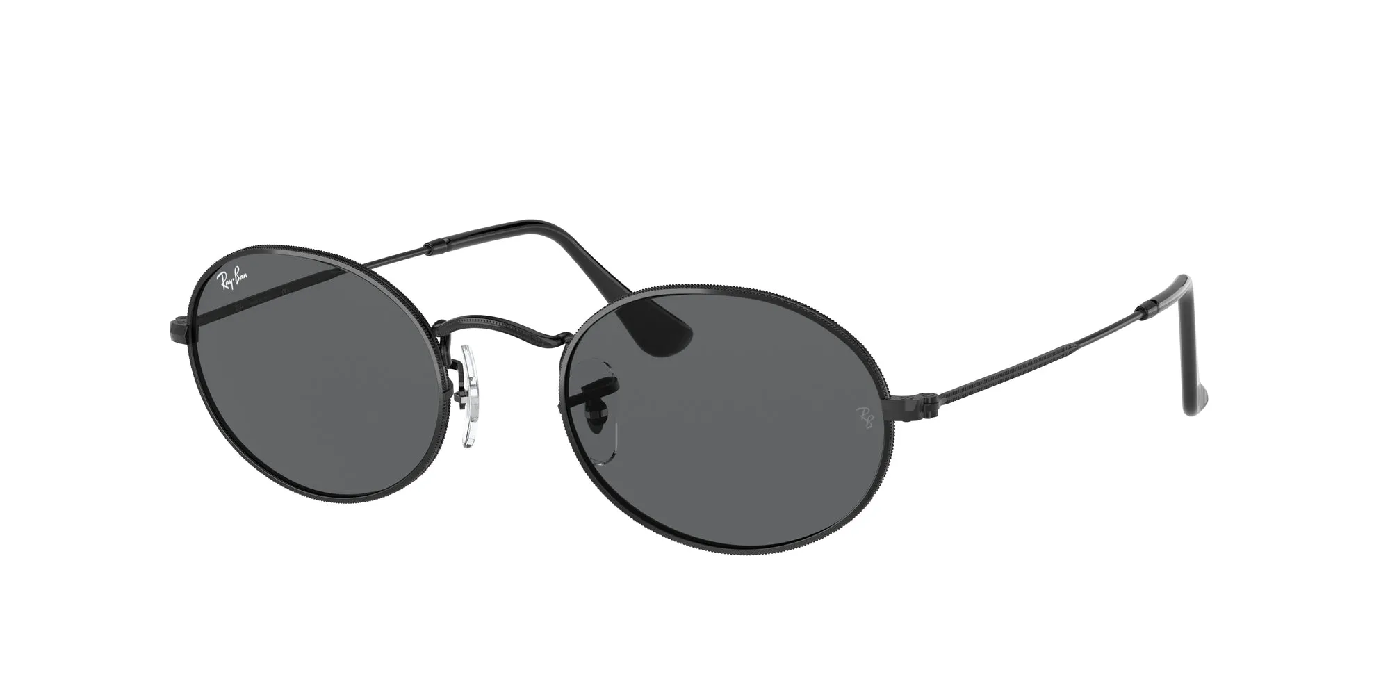 Ray - Ban RB3547 OVAL 002/B1 Occhiali da sole Metallo Nero Grigio Rotonda Normale - immagine 1