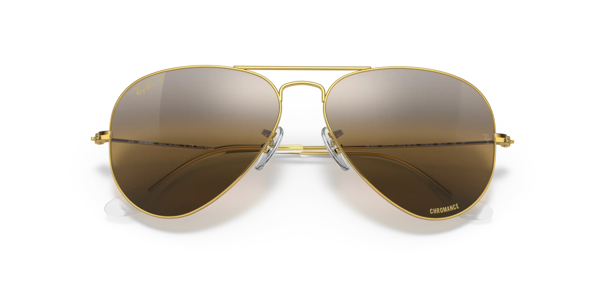 Ray - Ban RB3025 AVIATOR 9196G5 Occhiali da sole Metallo Oro Marrone Pilot Polarizzata Sfumato - immagine 2