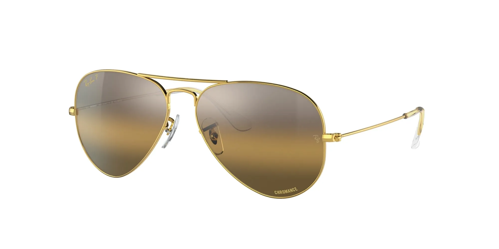 Ray - Ban RB3025 AVIATOR 9196G5 Occhiali da sole Metallo Oro Marrone Pilot Polarizzata Sfumato - immagine 1