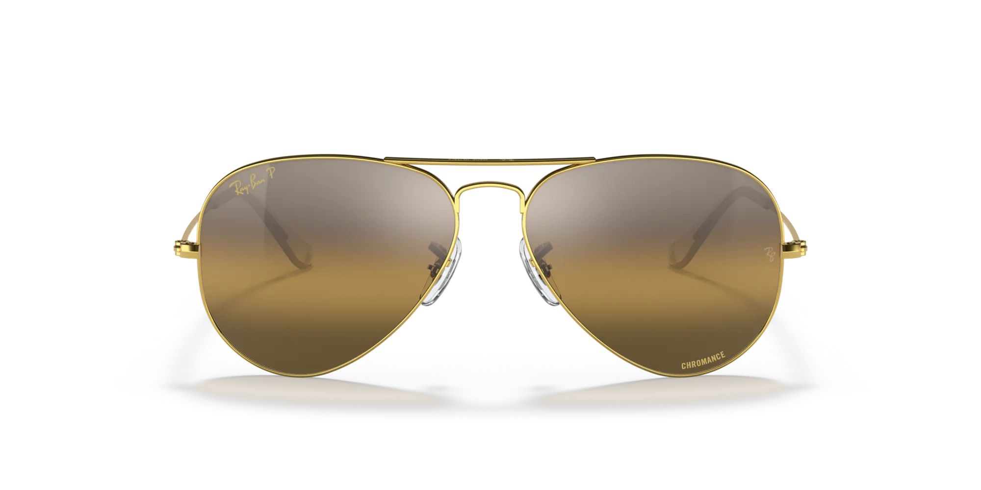 Ray - Ban RB3025 AVIATOR 9196G5 Occhiali da sole Metallo Oro Marrone Pilot Polarizzata Sfumato - immagine 3