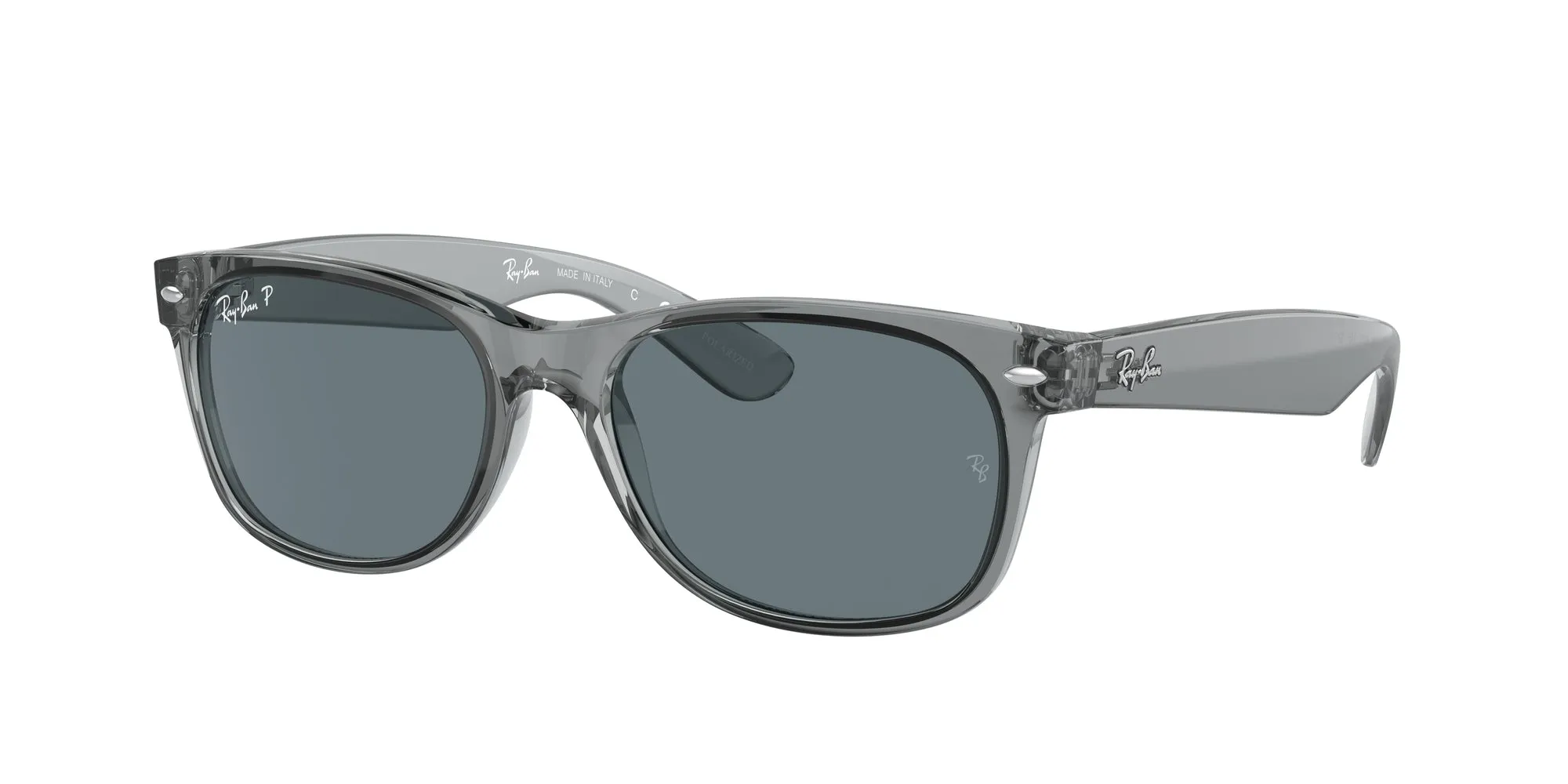 Ray - Ban RB2132 NEW WAYFARER 64503R Occhiali da sole Nylon Grigio Blu Squadrata Polarizzata - immagine 1