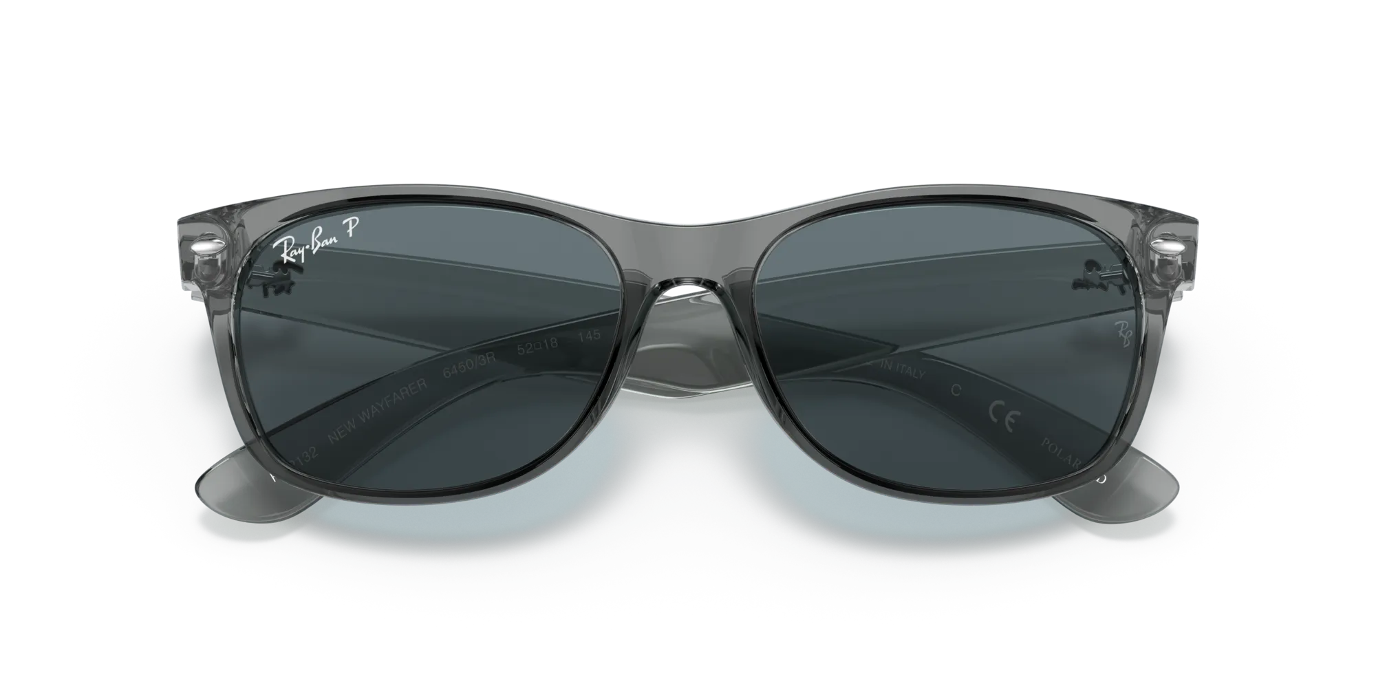 Ray - Ban RB2132 NEW WAYFARER 64503R Occhiali da sole Nylon Grigio Blu Squadrata Polarizzata - immagine 2