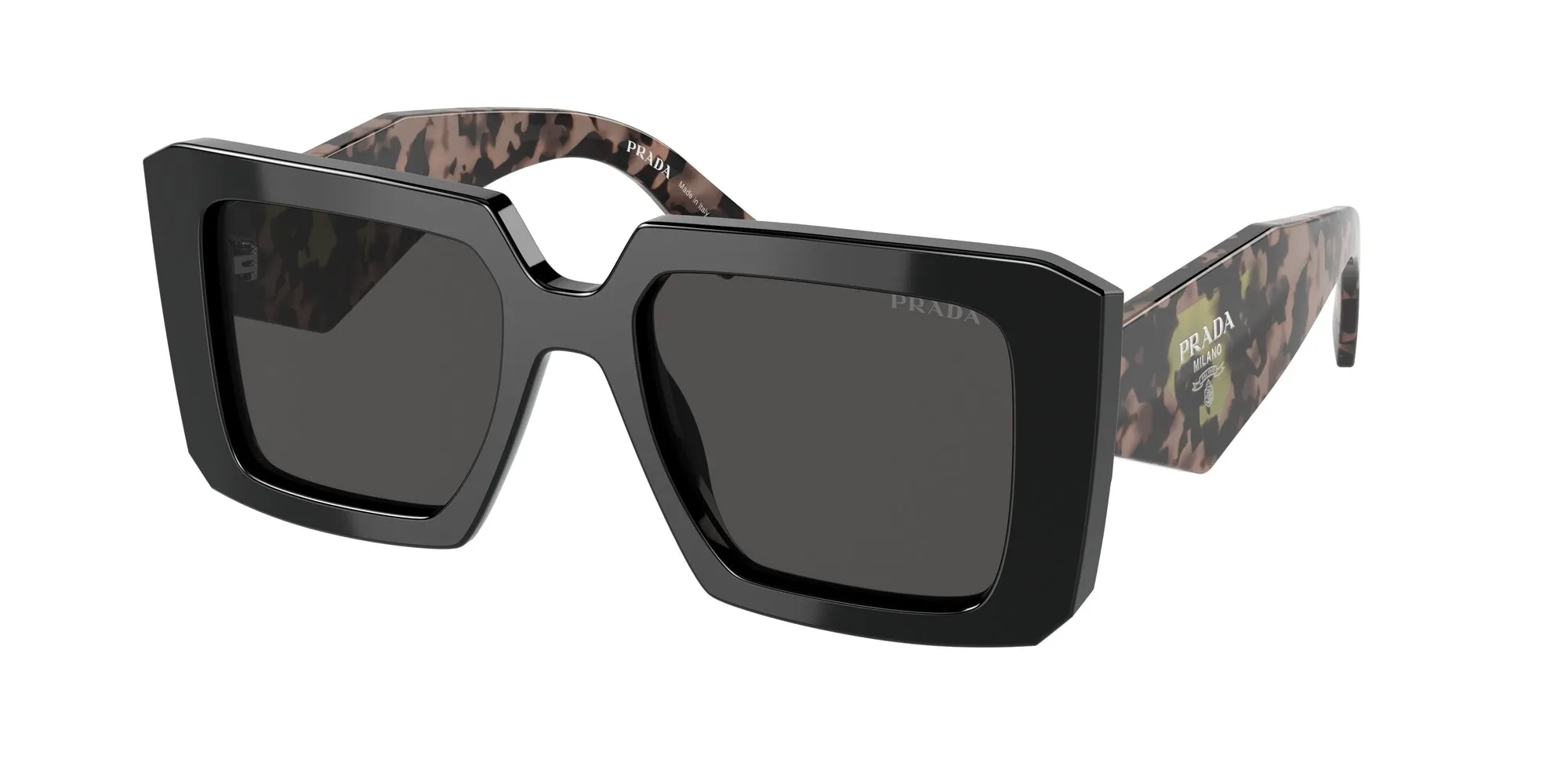 Prada PR 23YS 1AB5S0 Occhiali da sole Acetato Nero Grigio Squadrata Normale - immagine 1