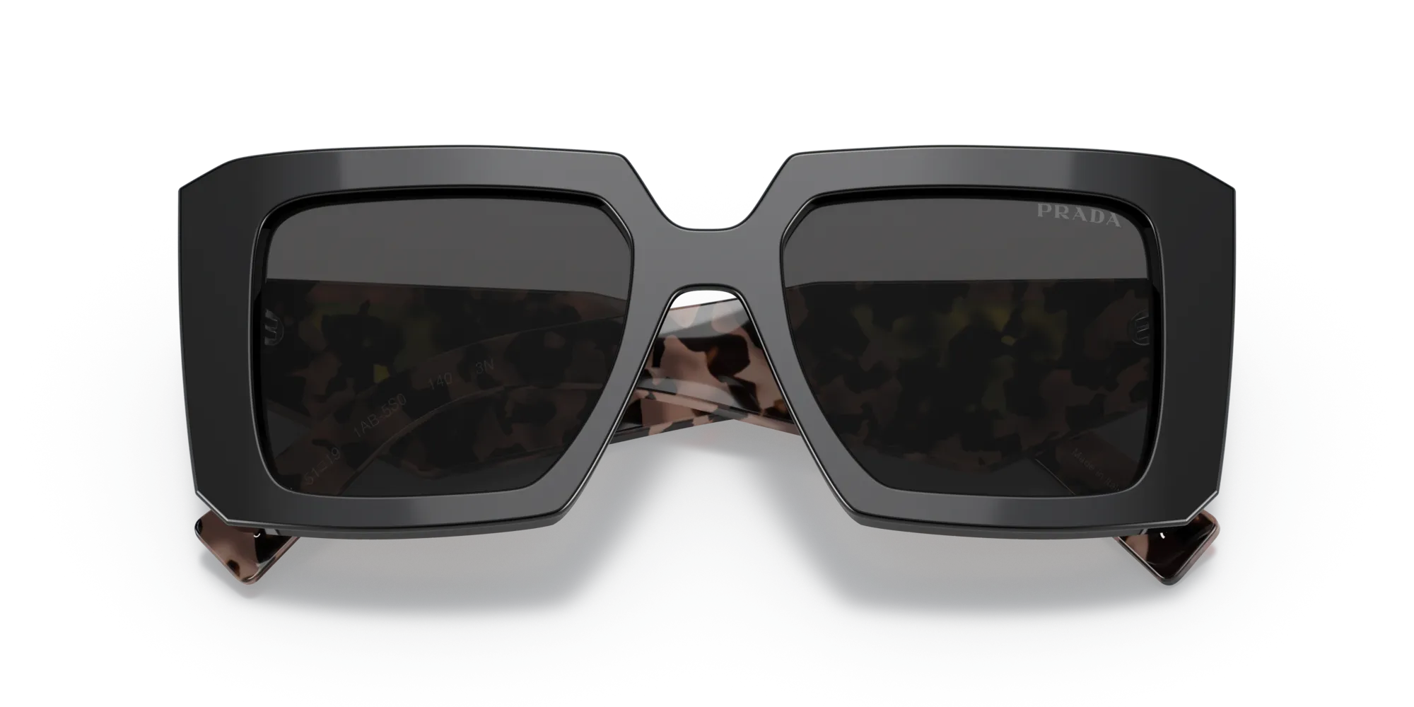 Prada PR 23YS 1AB5S0 Occhiali da sole Acetato Nero Grigio Squadrata Normale - immagine 2