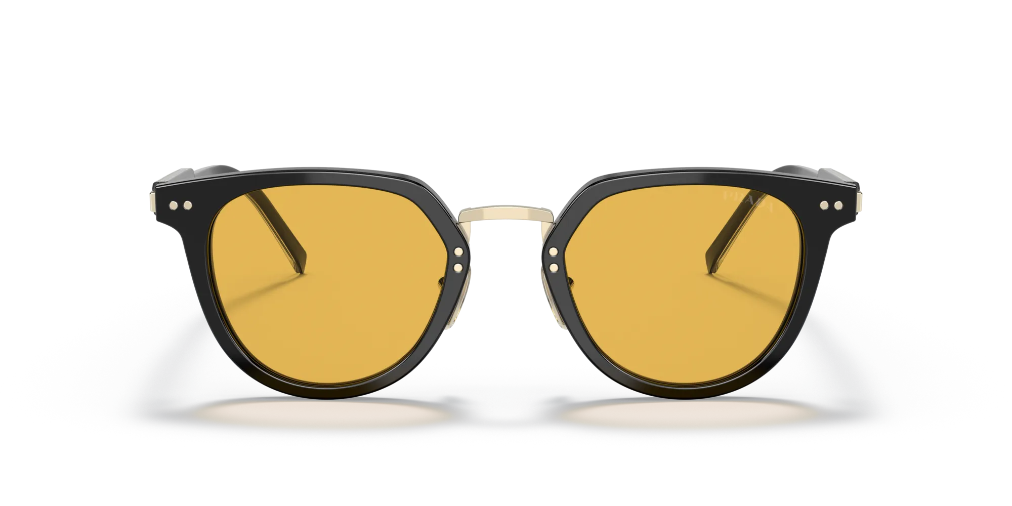 Prada PR 17YS AAV07M Occhiali da sole Acetato Nero Giallo Pantos Normale - immagine 3