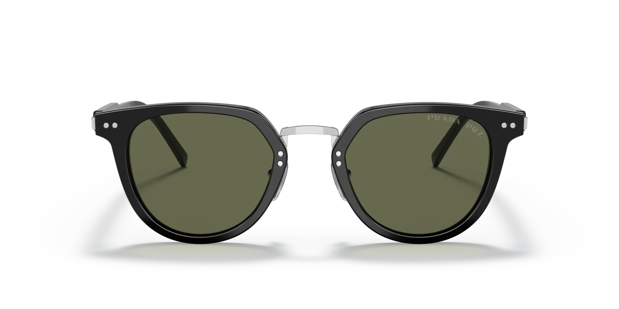Prada PR 17YS 1AB03R Occhiali da sole Acetato Nero Verde Pantos Polarizzata - immagine 3